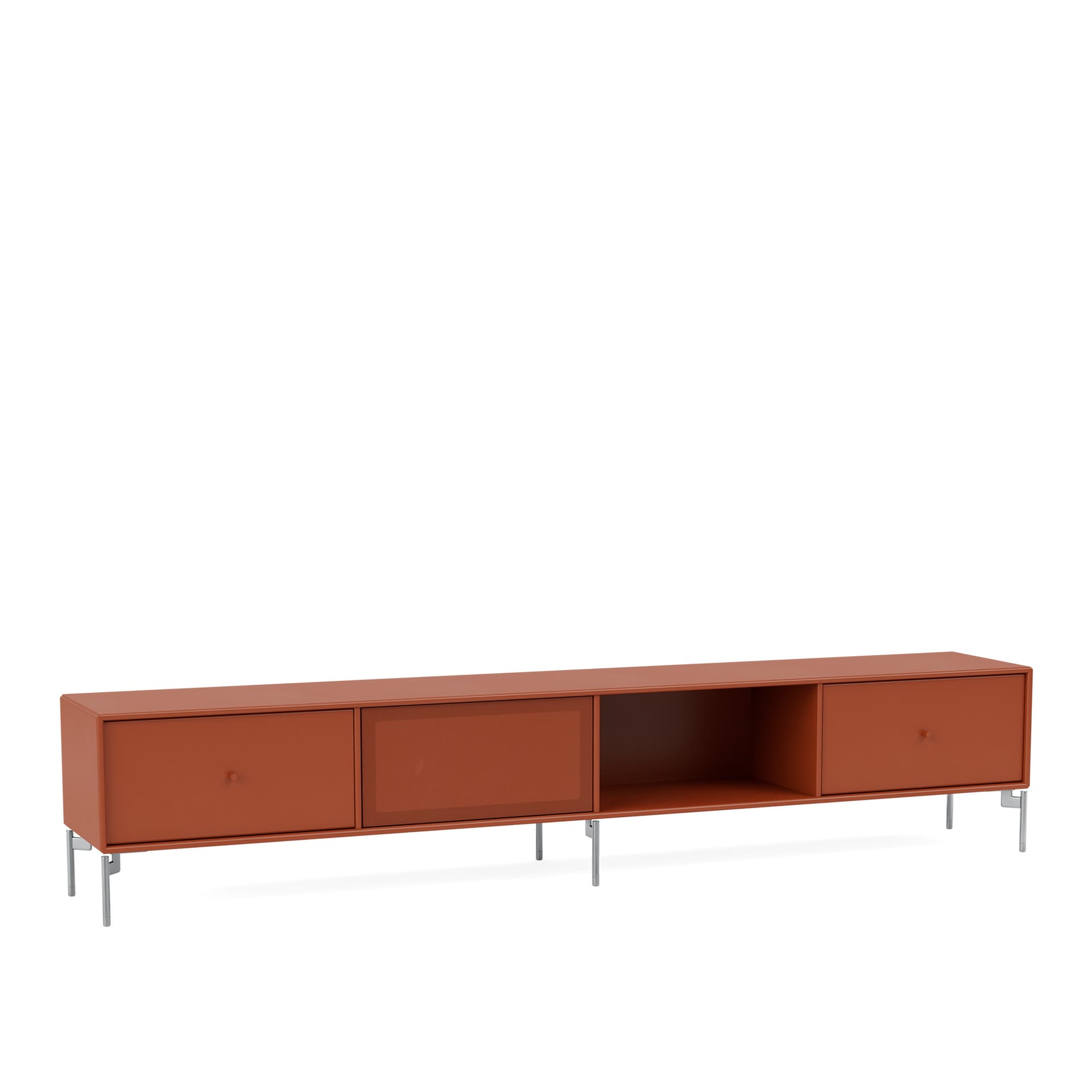 Montana - Octave Vii TV Bench 162-Hokkaido Matt Chrome - TV-benker - Peter J. Lassen - Rød - Tre