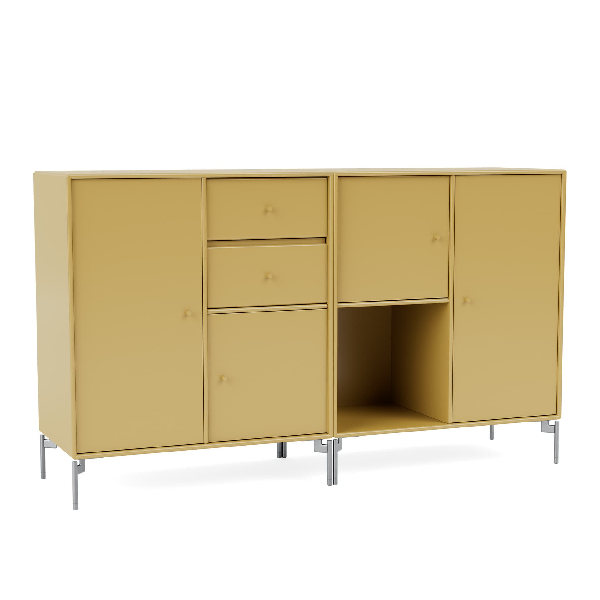 Montana - Couple Sideboard 157-Cumin Matt Chrome - Sideboards - Peter J. Lassen - Gul - Tre