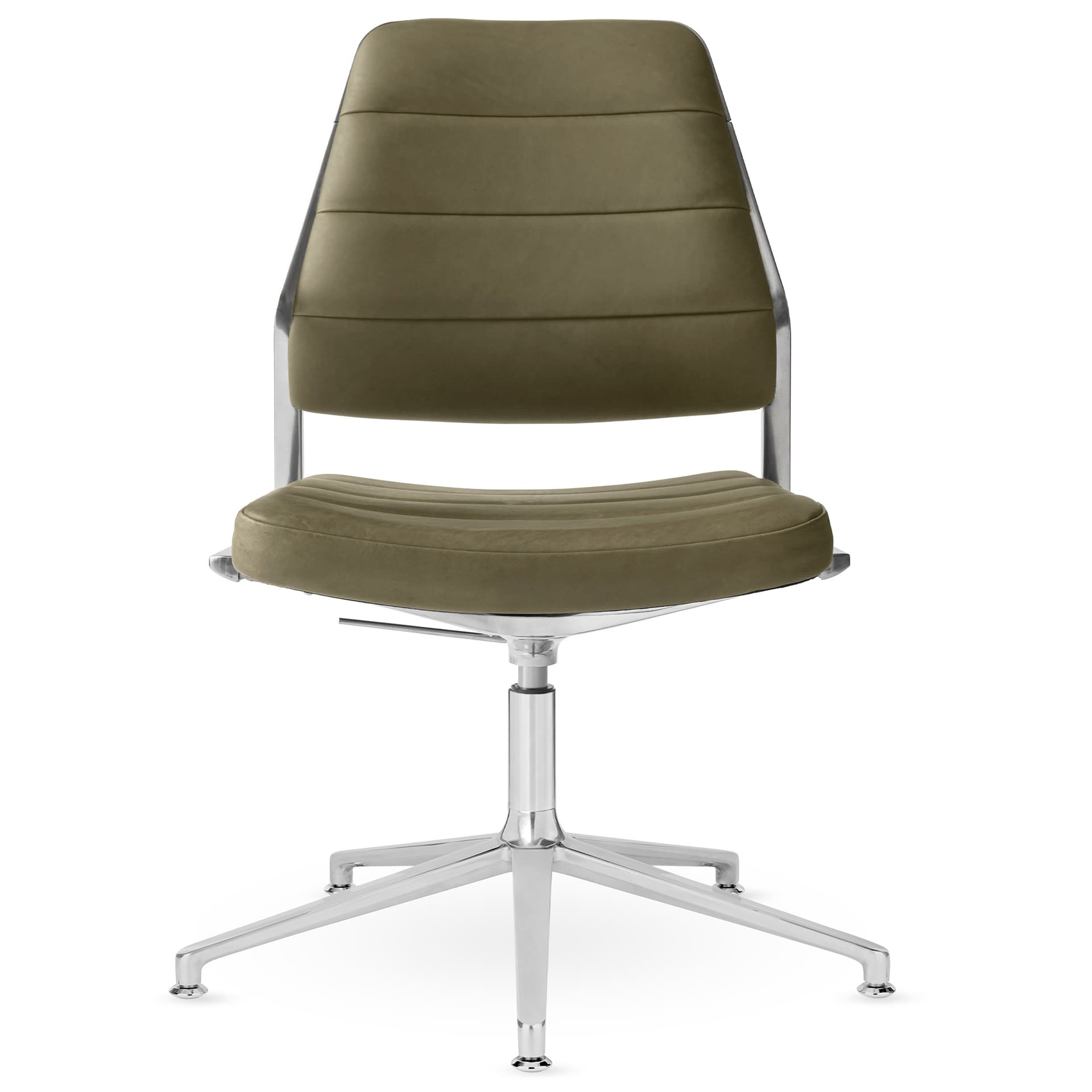 Vipp - Vipp454+ Swivel chair, polished, gliders, Bosco leather - Kontorstoler