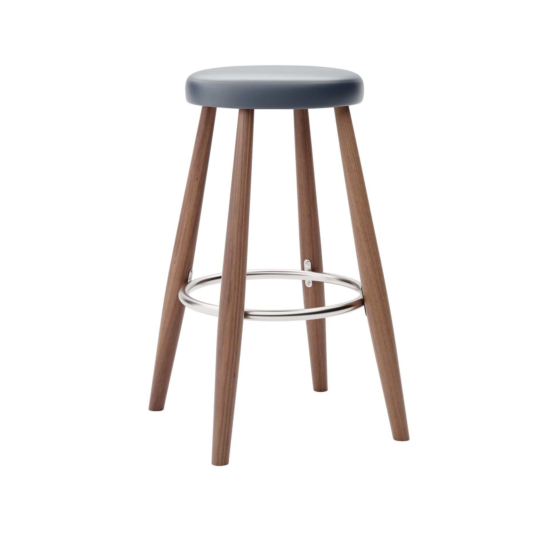 Carl Hansen - CH58 Low Stool, Oljad Valnöt, Lädergrupp B Thor - 350 - Barstoler & barkrakker - Hans J. Wegner - Tre farget - Lær/Metall/Tre