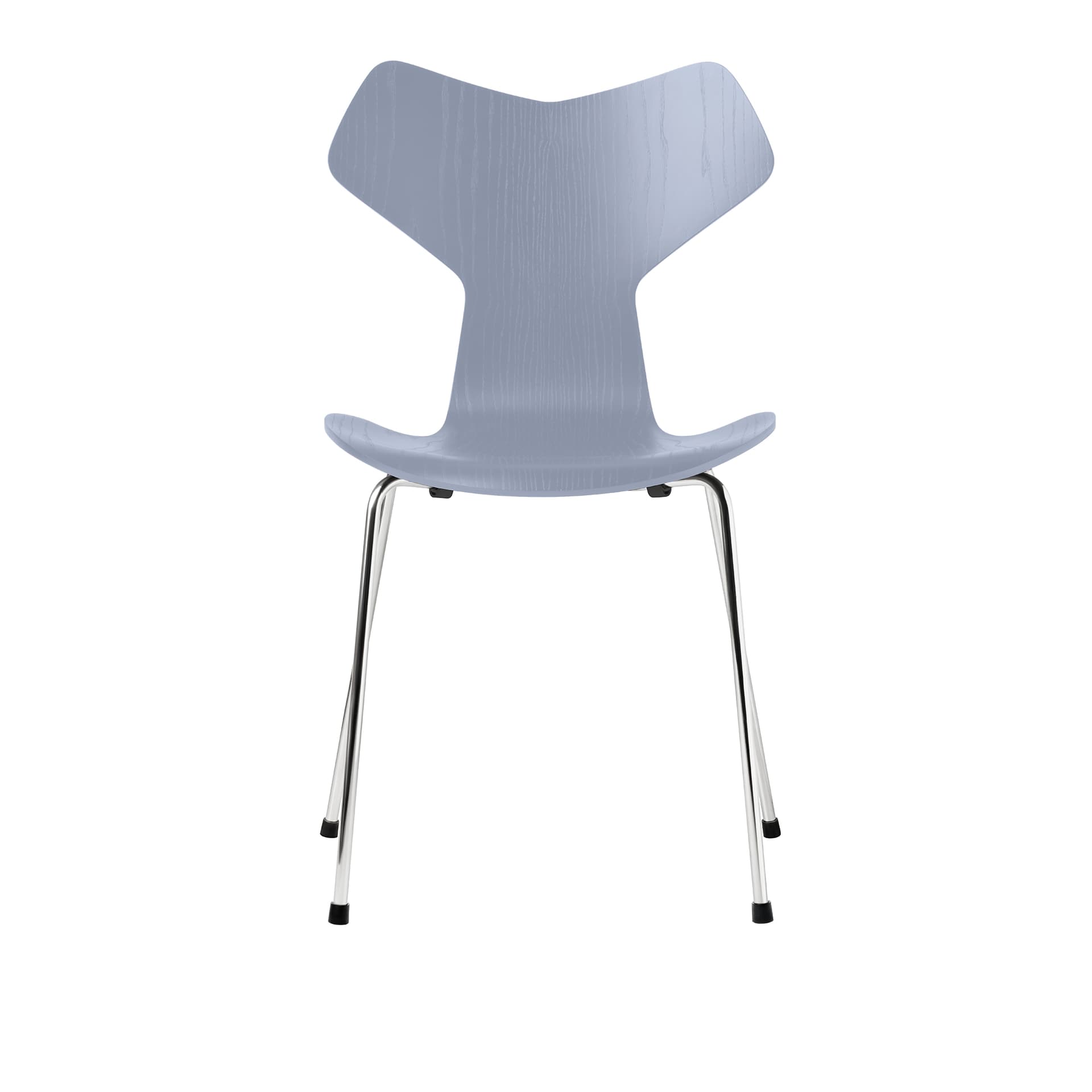 Fritz Hansen - Grand Prix 3130 Lavender Blue Färgad Ask/Chrome - Spisestoler - Arne Jacobsen - Blå - Metall/Tre