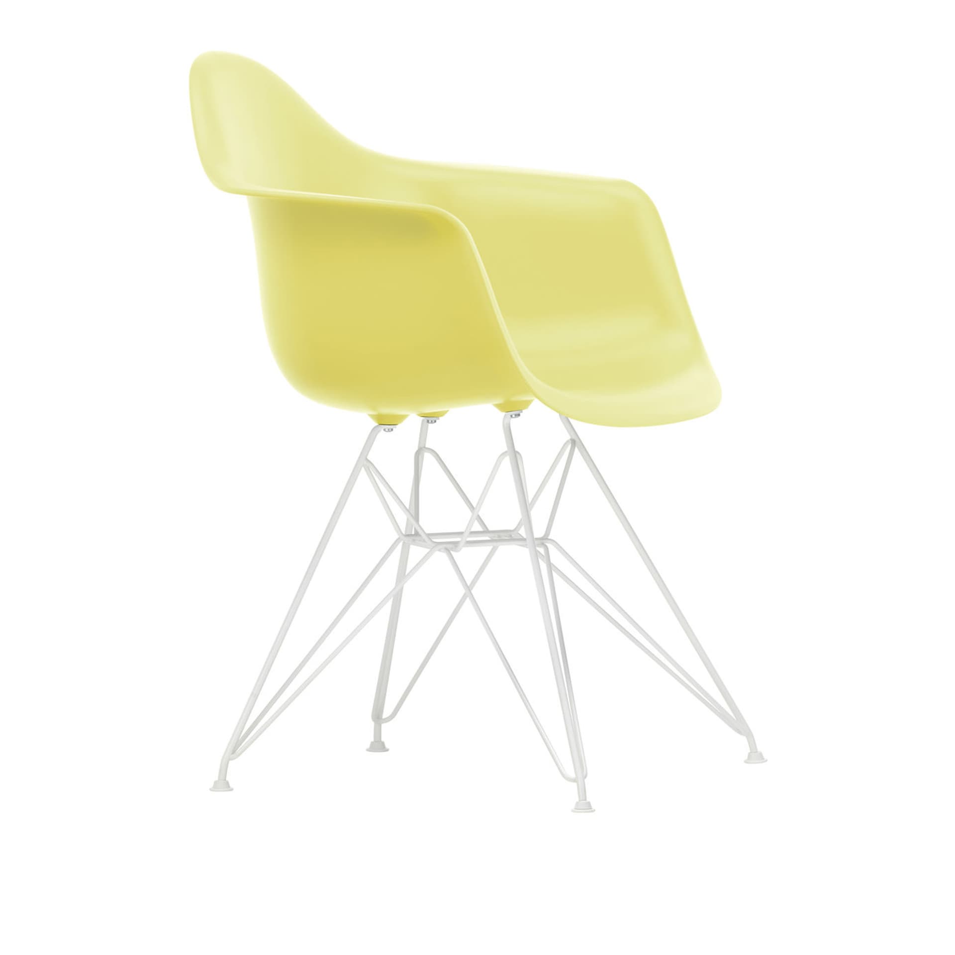 Vitra - Eames RE Plastic Armchair DAR 92 Citron, White Base - Spisestoler - Charles & Ray Eames - Gul - Metall/Plast