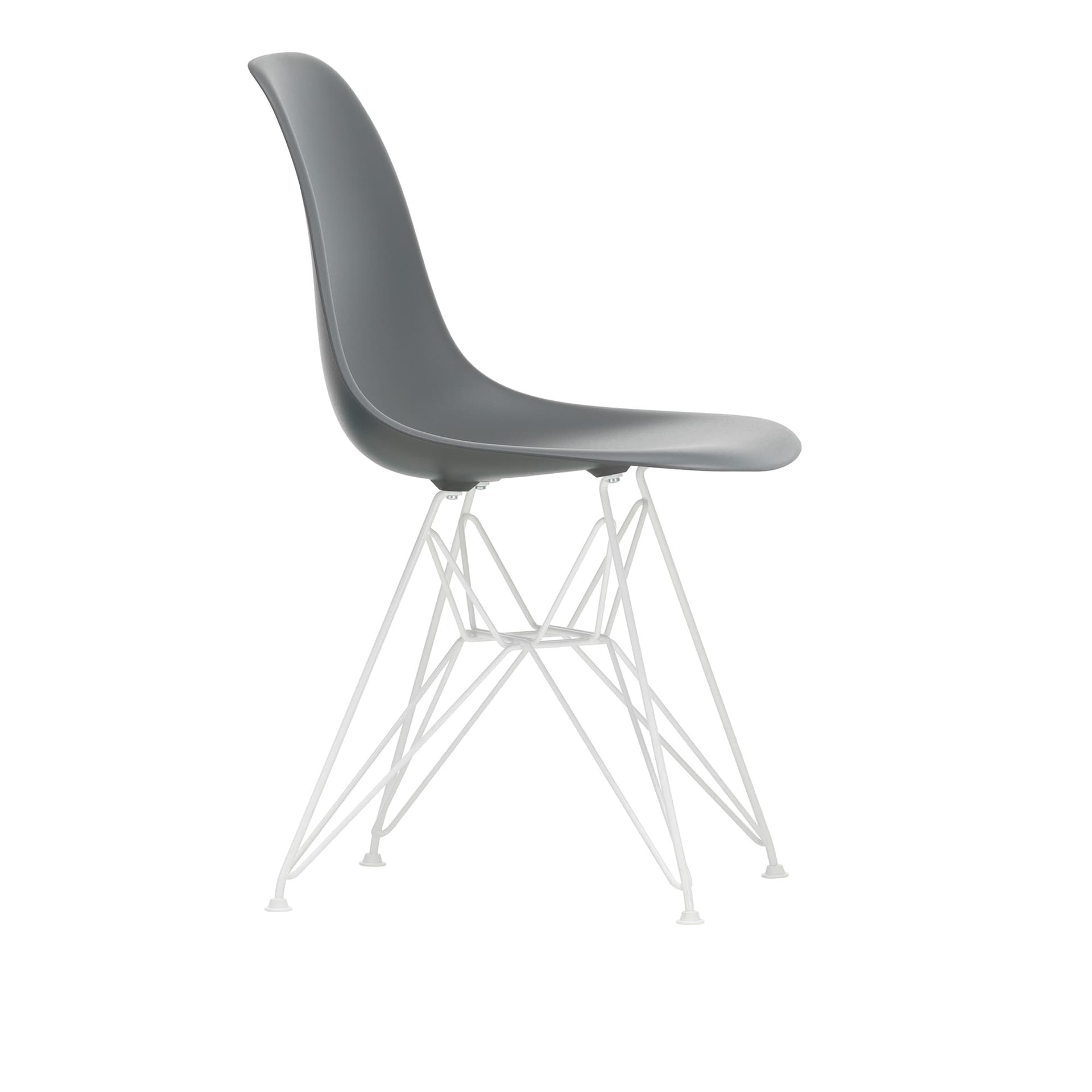 Vitra - Eames Plastic Chair DSR - 56 Granite Grey - White Base - Spisestoler - Charles & Ray Eames - Grå - Metall/Plast