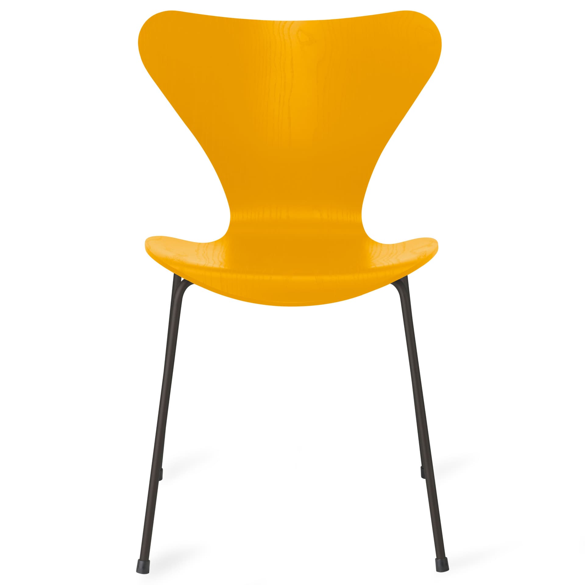 Fritz Hansen - Series 7 stol 3107 farget askfiner stålram varm grafitt true yellow - Spisestoler - Arne Jacobsen - Gul - Metall/Tre