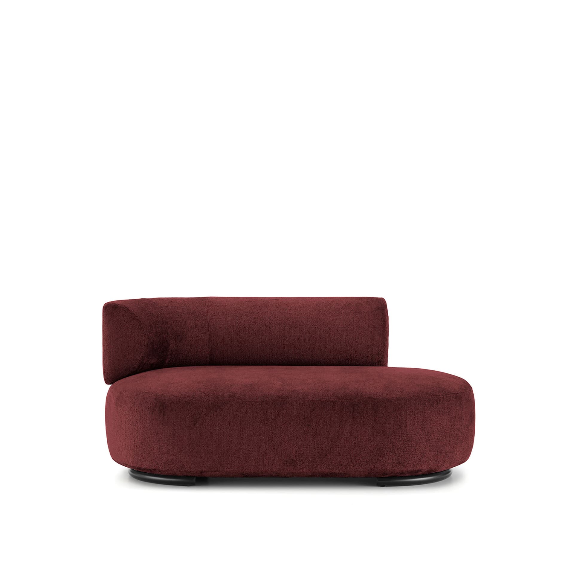 Kartell - K-Waiting Ottoman Left Backrest Chenille Burgundy - Sofaer - Rodolfo Dordoni - Rød - Metall/Tekstilmateriale/Plast
