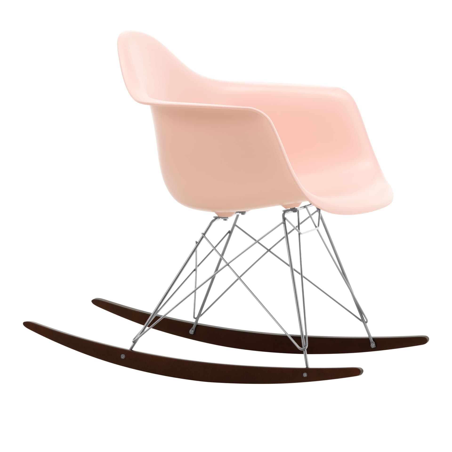 Vitra - Eames Plastic Armchair RAR - 41 Pale Rose - Chrome Base - Dark Maple - Lenestoler - Charles & Ray Eames - Rosa - Metall/Tre/Plast