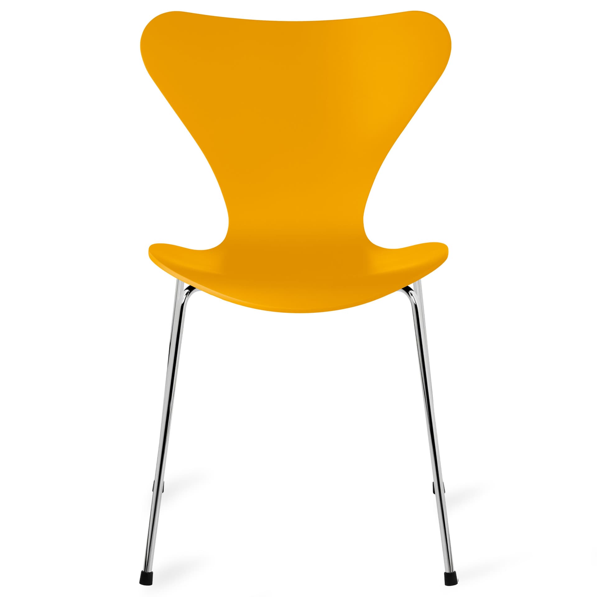 Fritz Hansen - Series 7 stol 3107 bøkfiner stålunderstell krom true yellow - Spisestoler - Arne Jacobsen - Gul - Metall/Tre