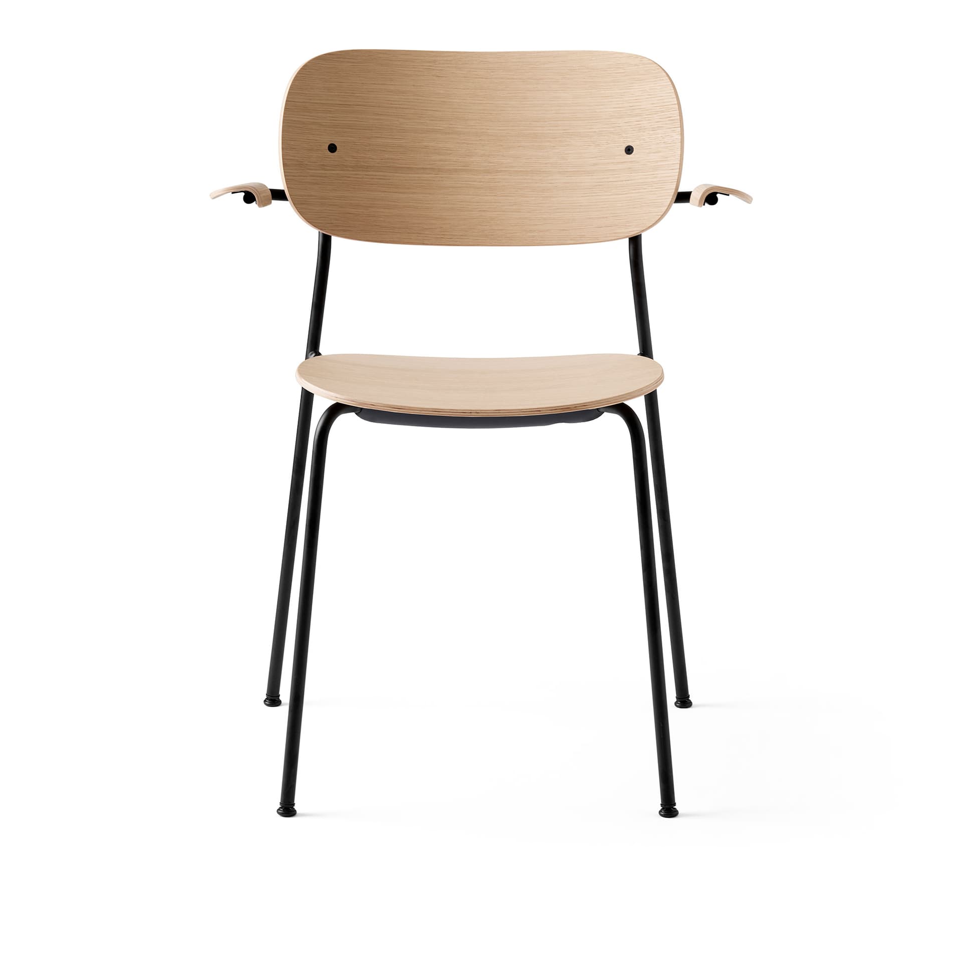 Audo Copenhagen - Co Chair Armrest Black Steel Base,Natural Oak Seat - Spisestoler - Norm Architects - Tre farget - Metall/Tre