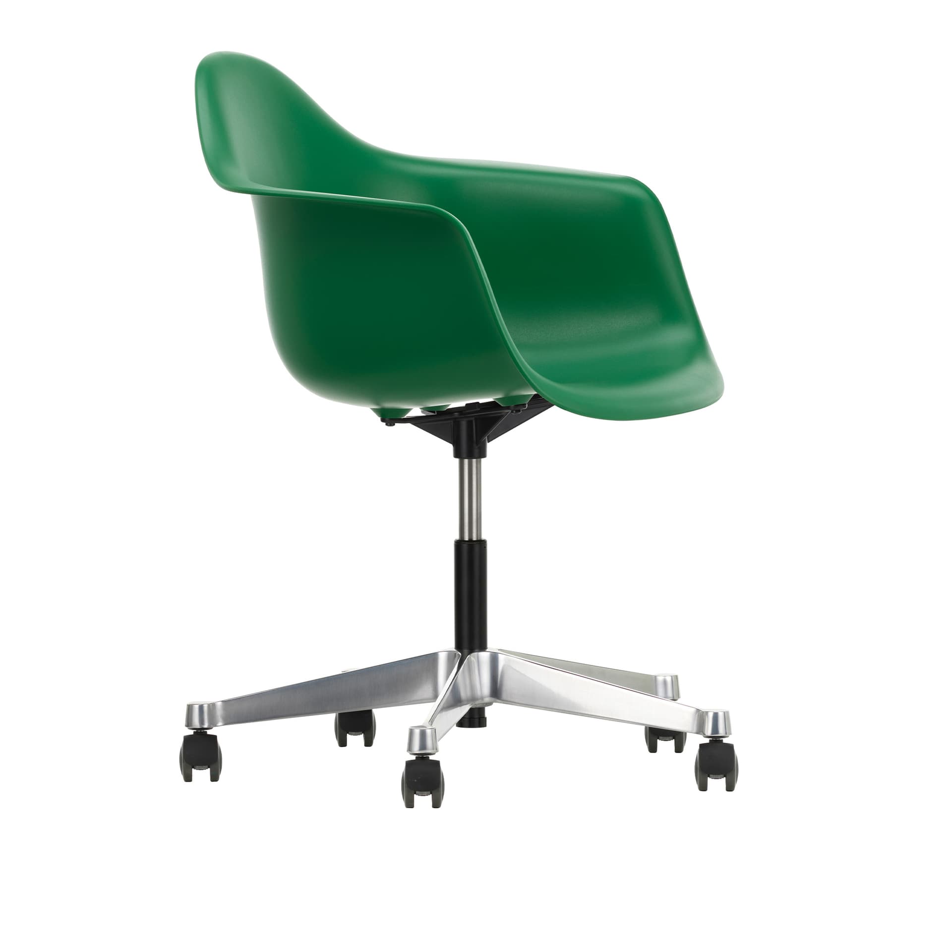 Vitra - Eames RE Plastic Armchair PACC 17 Emerald, Castors Soft - Kontorstoler - Charles & Ray Eames - Grønn