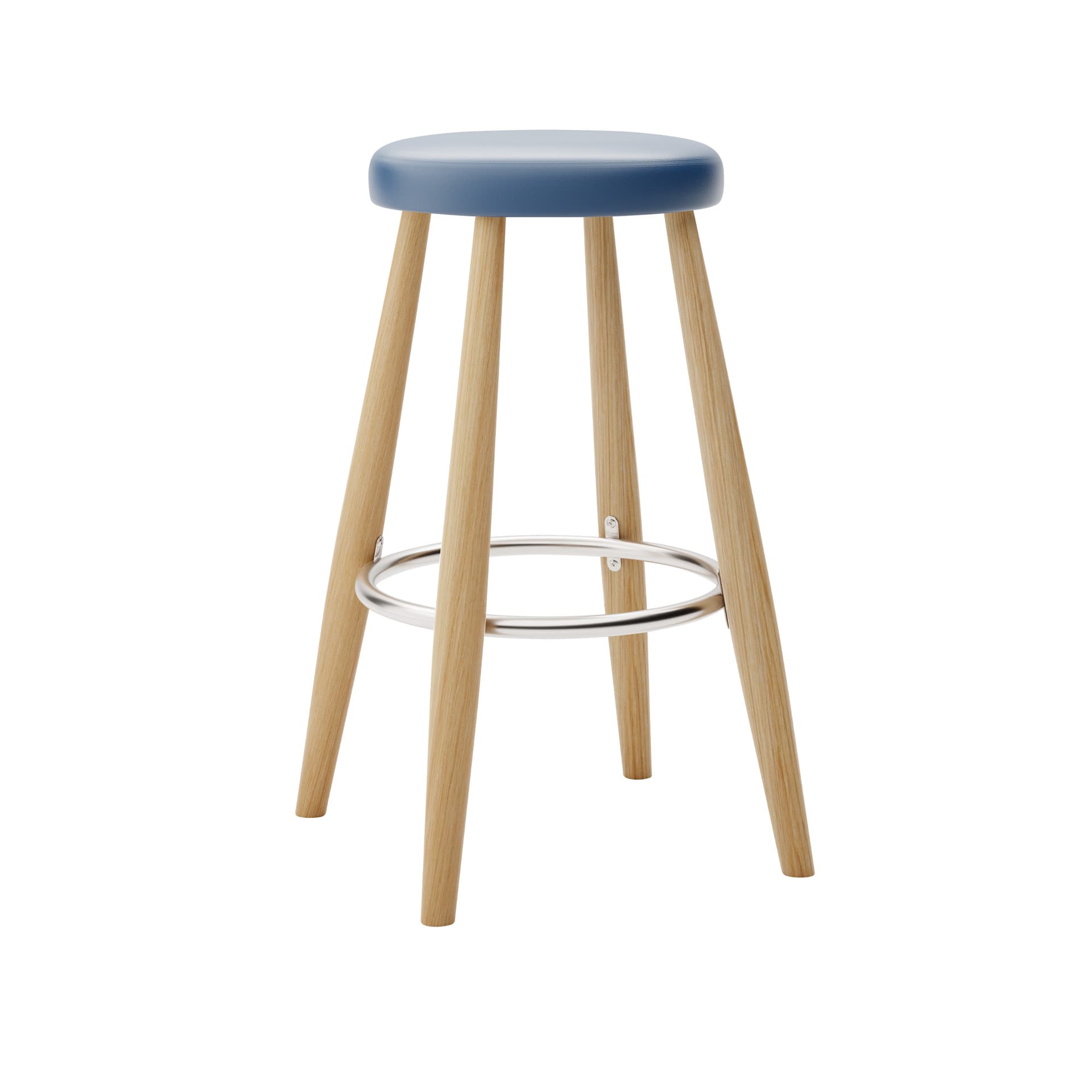 Carl Hansen - CH58 Low Stool, Oljad Ek, Lädergrupp A Loke - 7310 - Barstoler & barkrakker - Hans J. Wegner - Tre farget - Lær/Metall/Tre