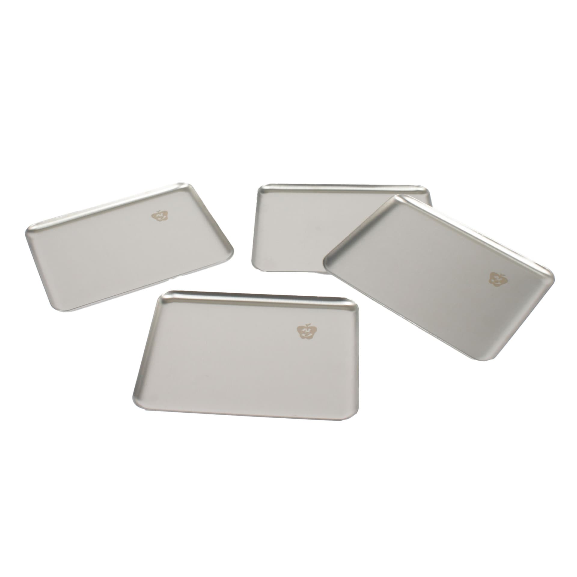 Niko June - Steel Plate Large - Pick Up Stainless Steel / 4 Pcs - Tallerkener - Niko Juno - Sølv - Metall
