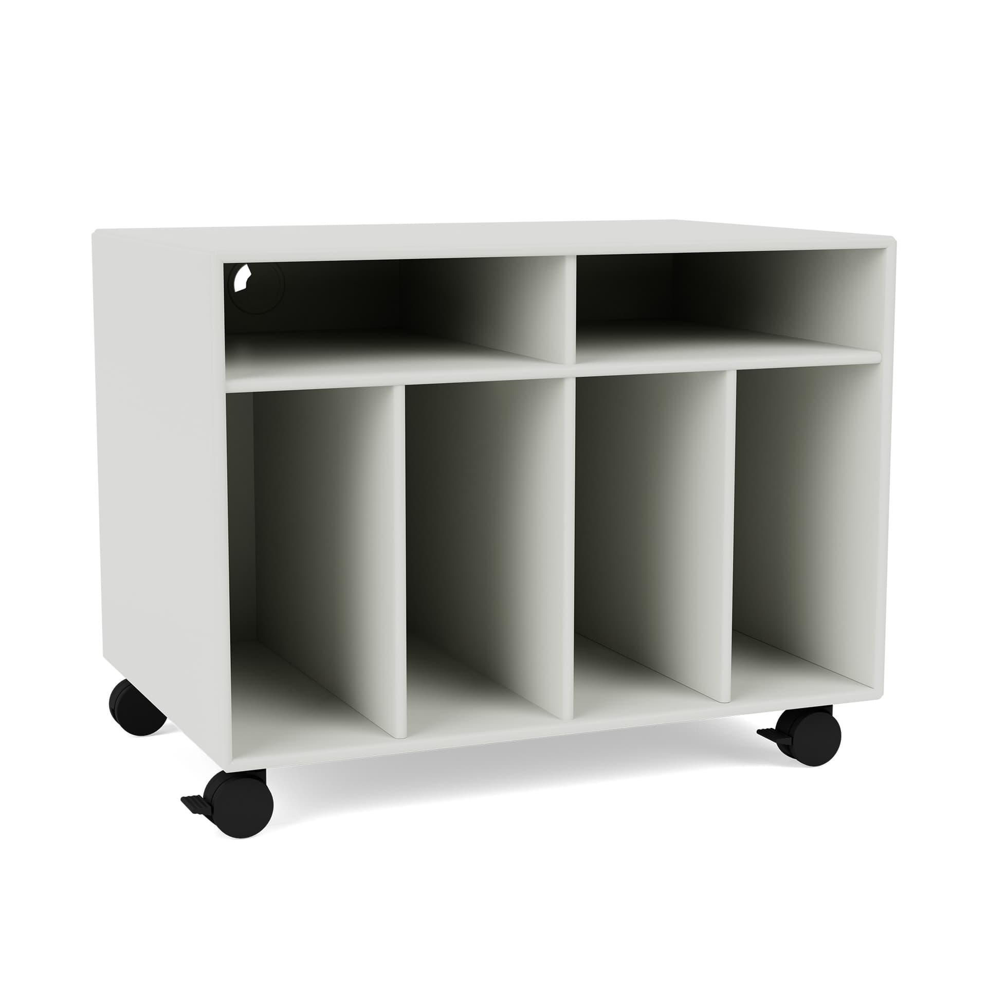 Montana - SPIN I Vinyl Storage, 05-CastorsCR70Black, 09 Nordic - Quickship - TV-benker - Peter J. Lassen - Grå