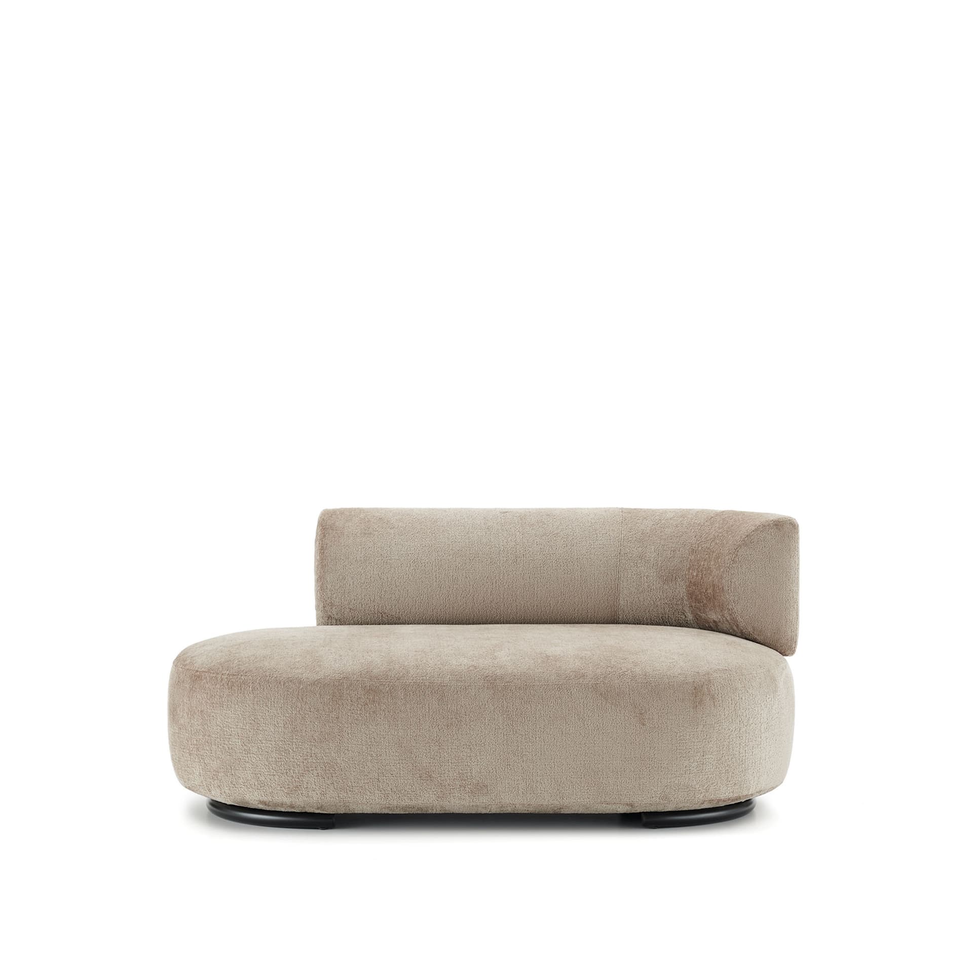 Kartell - K-Waiting Ottoman Right Backrest Chenille Beige - Sofaer - Rodolfo Dordoni - Beige - Metall/Tekstilmateriale/Plast