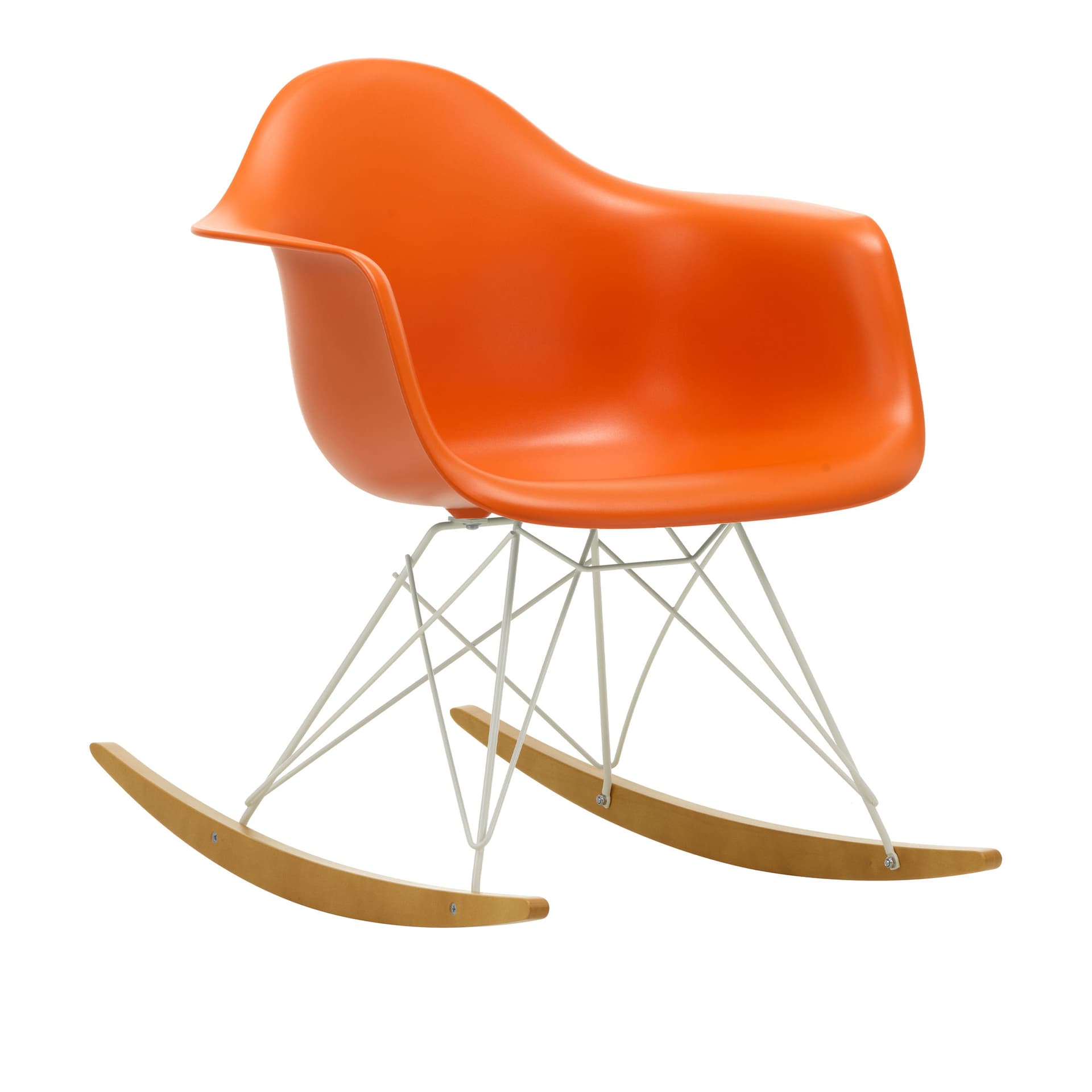 Vitra - Eames Plastic Armchair RAR - 43 Rusty Orange - White Base - Golden Maple - Lenestoler - Charles & Ray Eames - Oransje - Metall/Tre/Plast