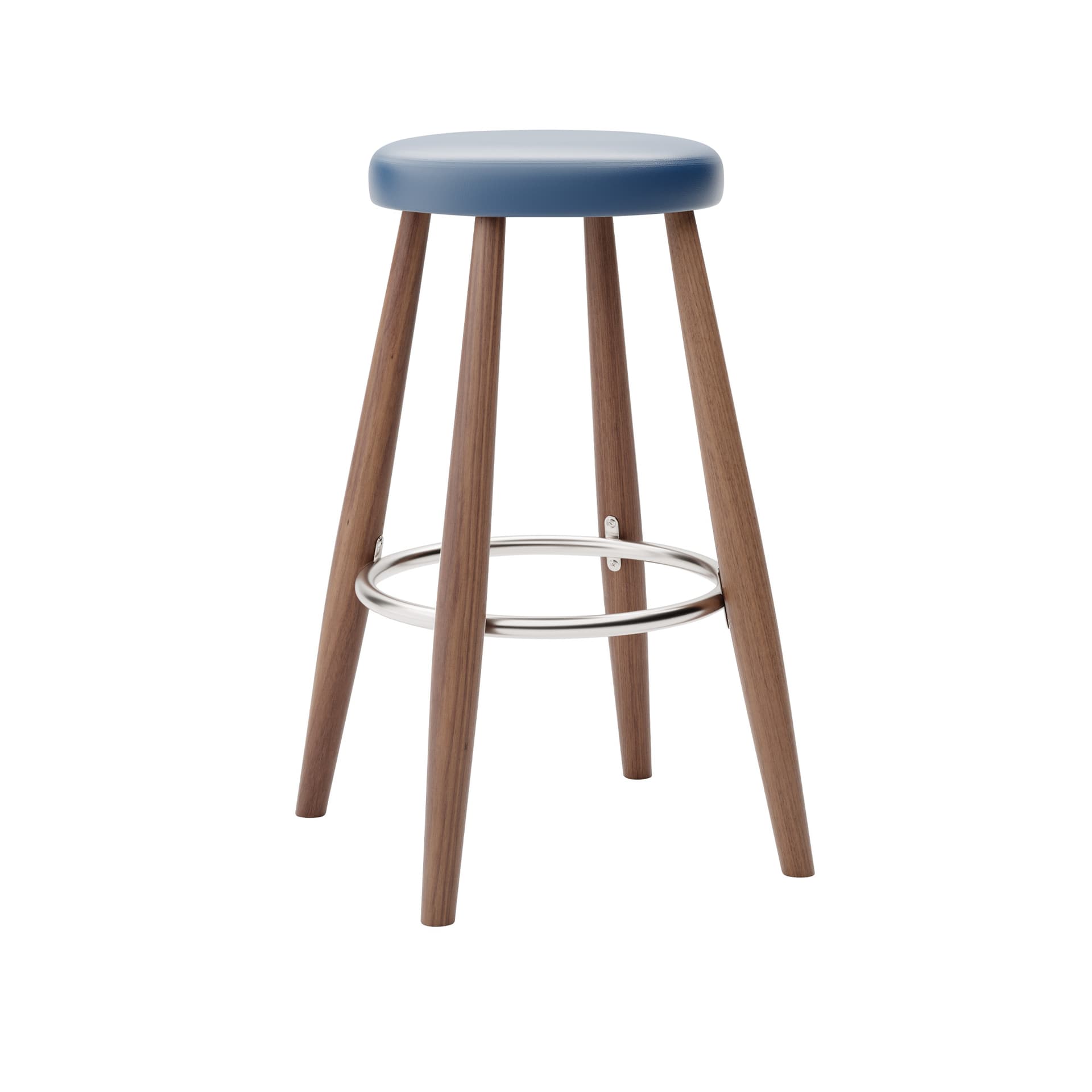 Carl Hansen - CH58 Low Stool, Oljad Valnöt, Lädergrupp A Loke - 7310 - Barstoler & barkrakker - Hans J. Wegner - Tre farget - Lær/Metall/Tre