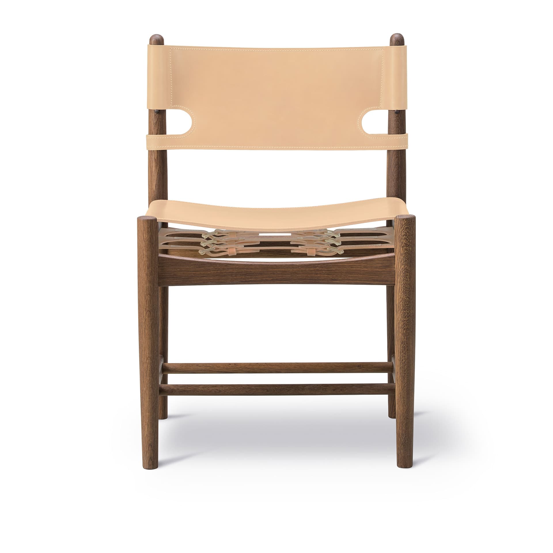 Fredericia Furniture - The Spanish Dining Chair Rökt ek / Natur läder - Spisestoler - Børge Mogensen - Beige - Lær/Tre