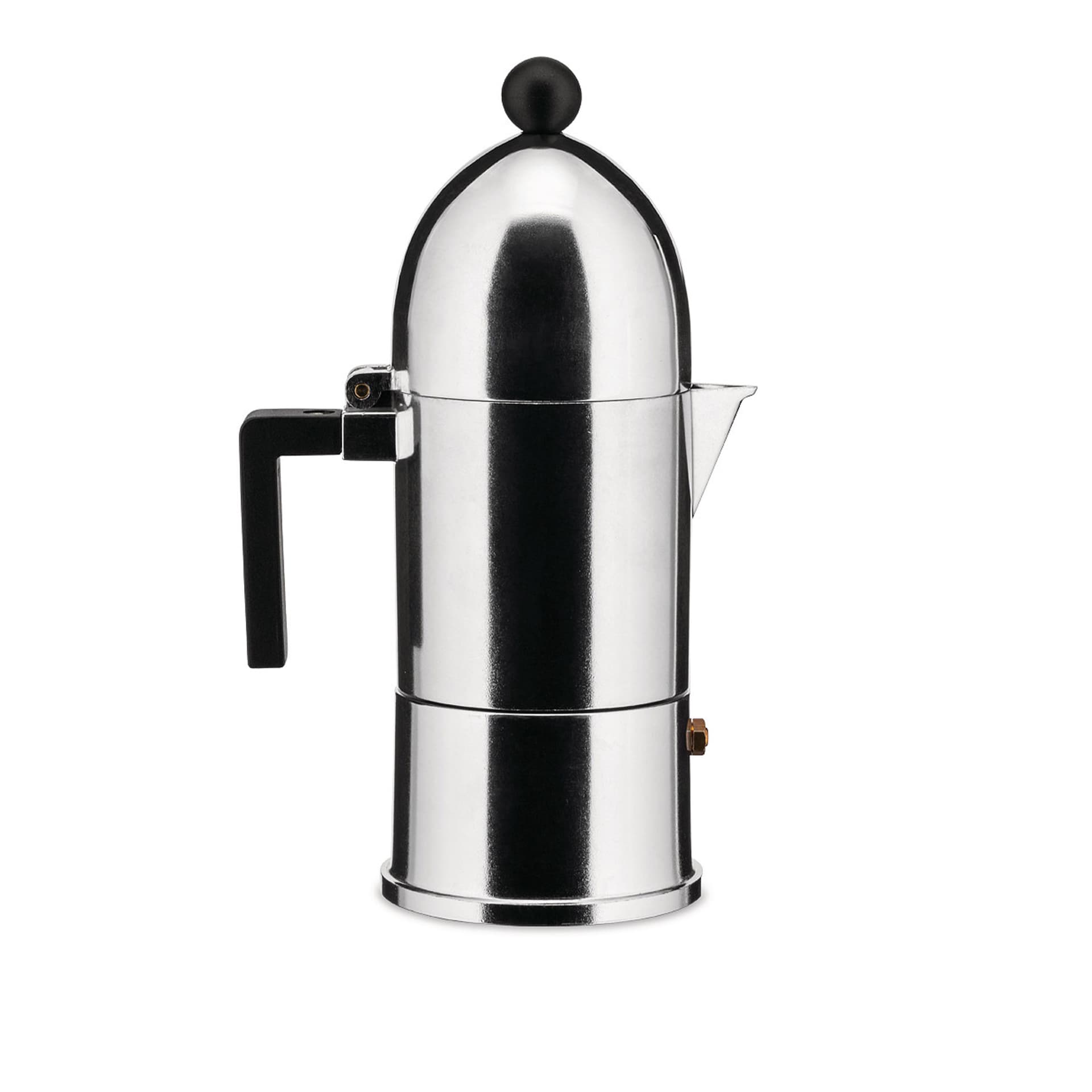 Alessi - La Cupola Espresso coffee maker - 3 cups - Kaffemaskiner & kaffebryggere - Aldo Rossi - Sølv,Svart - Metall