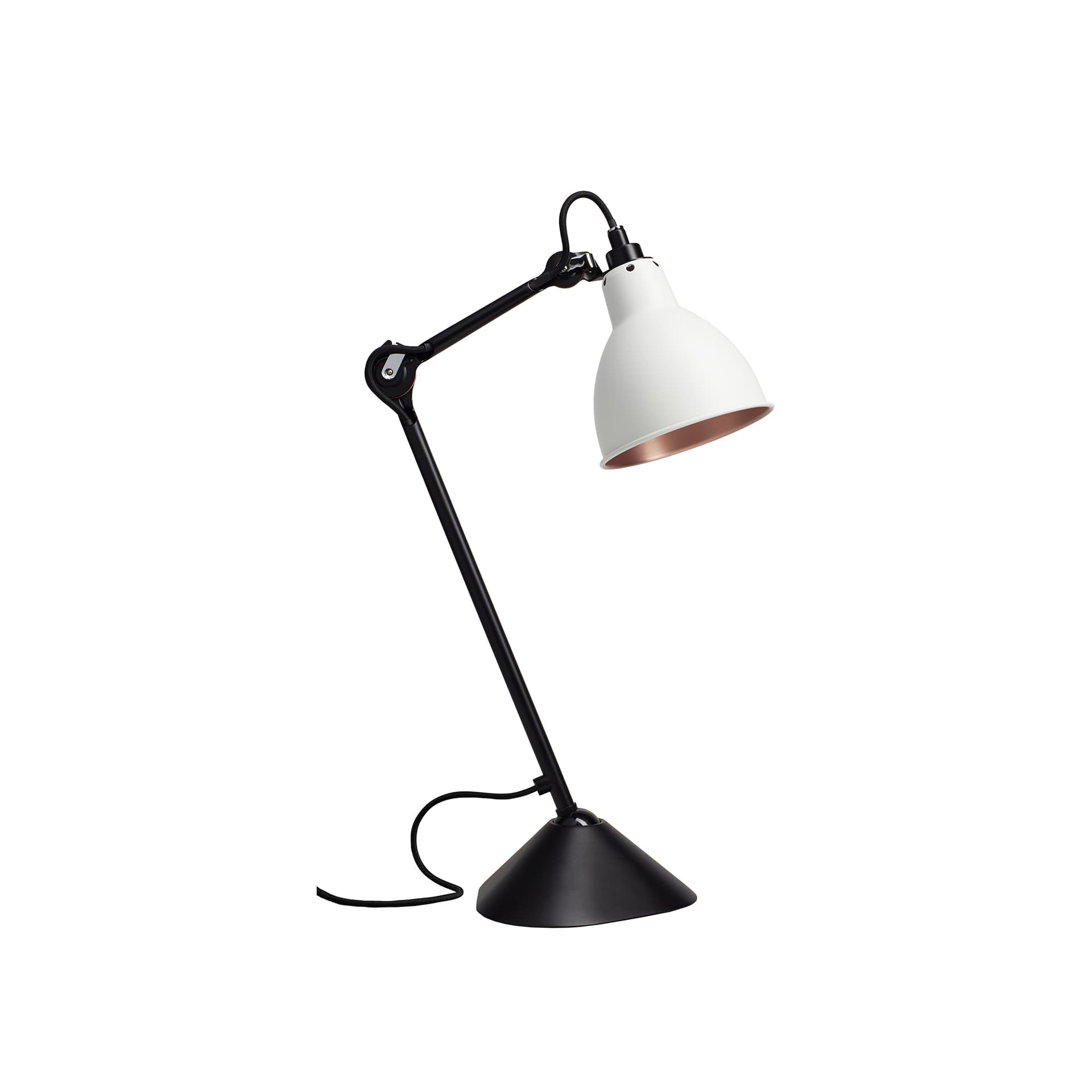 Lampe Gras - 205 Bordlampe Svart/Hvit/Kobber