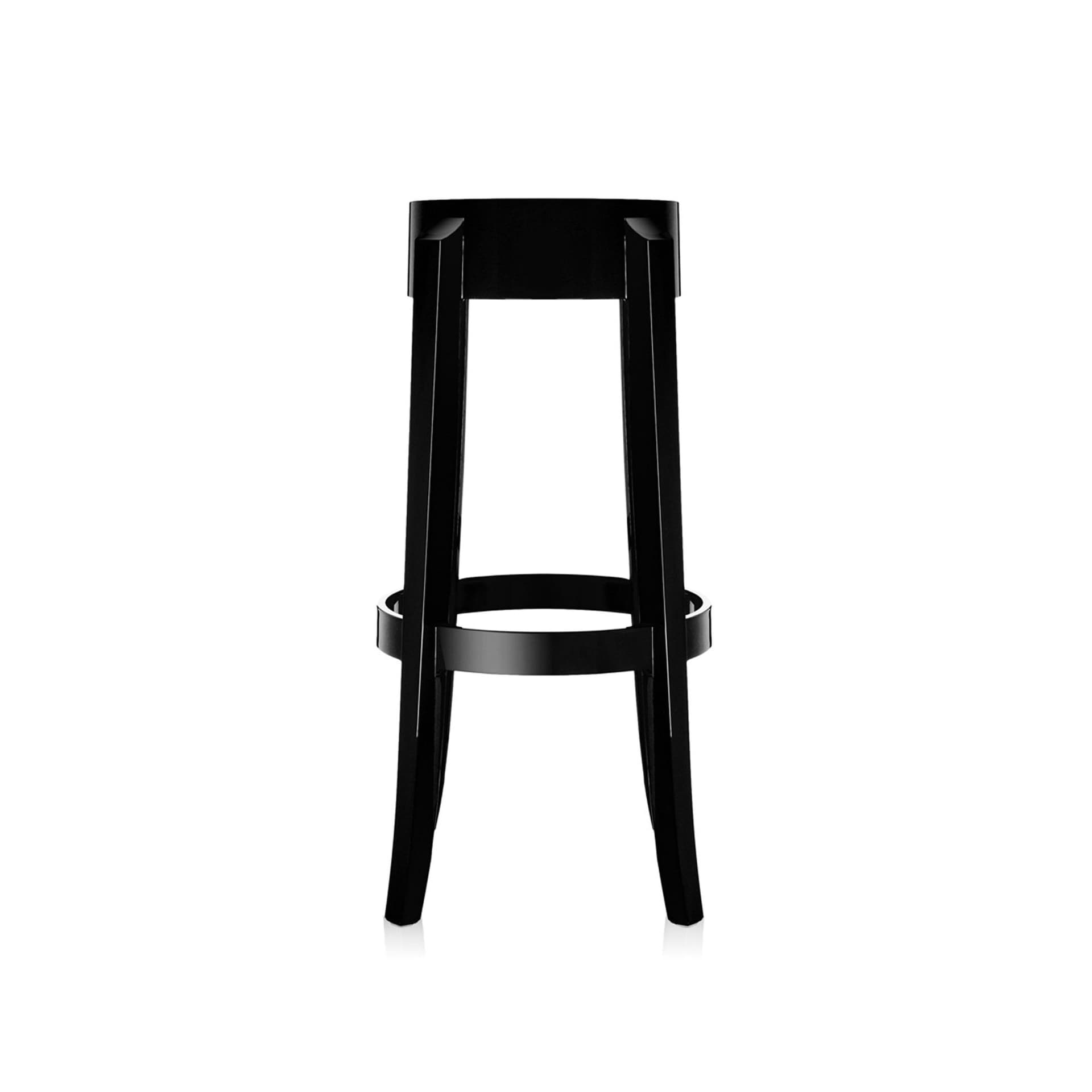 Kartell - Charles Ghost Stool 4899, Glossy Black, H: 75 - Barstoler & barkrakker - Philippe Starck - Svart - Plast