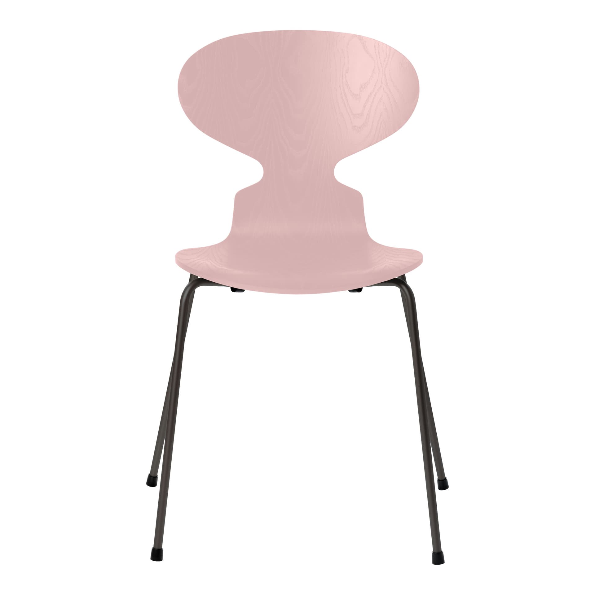 Fritz Hansen - Ant 3101 farget asketrefinér stålstativ varm grafitt pale rose - Spisestoler - Arne Jacobsen - Rosa - Metall/Tre