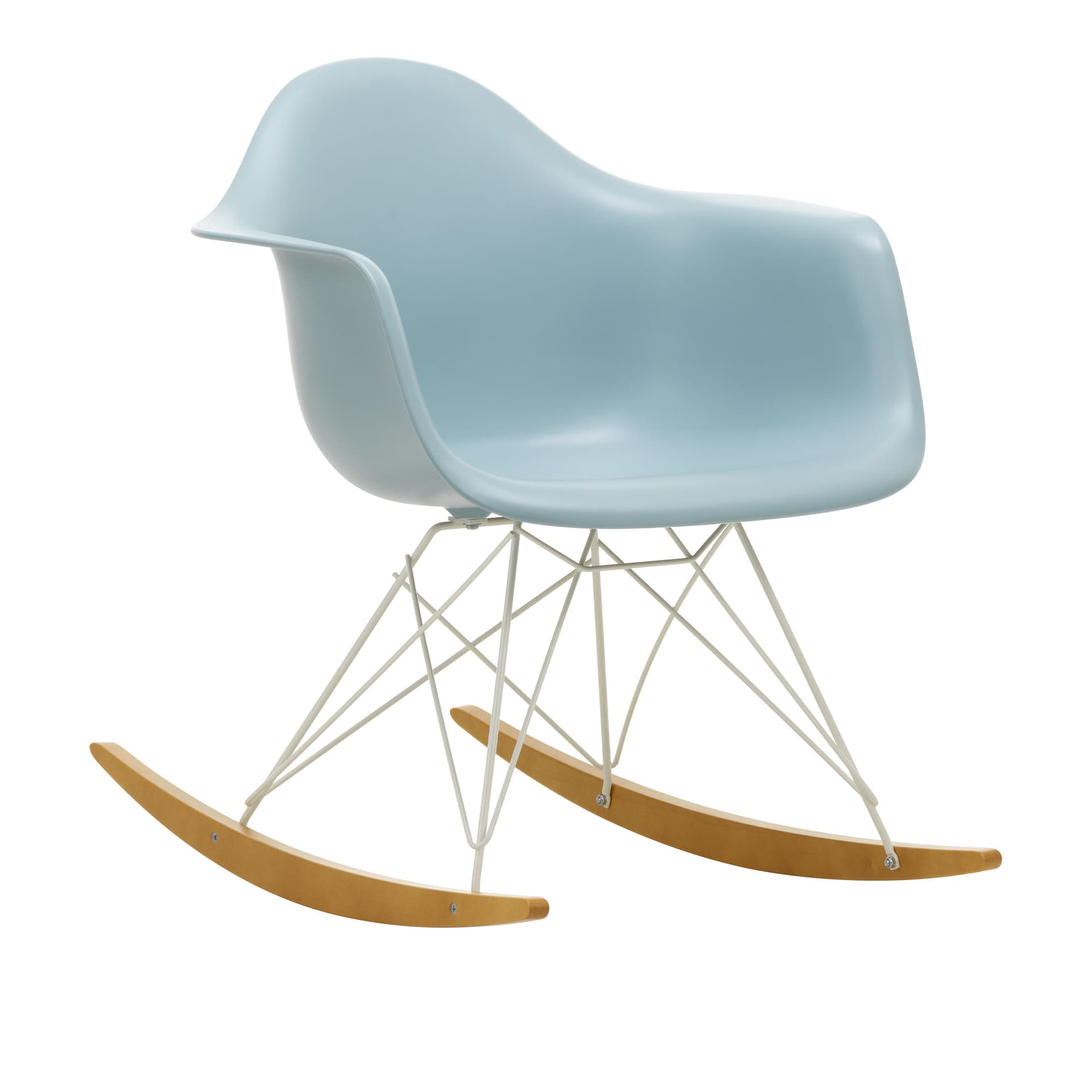 Vitra - Eames Plastic Armchair RAR - 23 Ice Grey - White Base - Golden Maple - Lenestoler - Charles & Ray Eames - Grå - Metall/Tre/Plast
