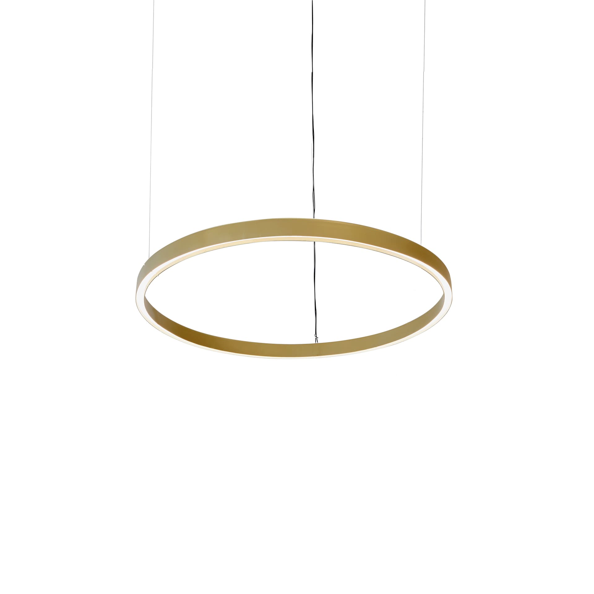 Luceplan - Compendium Circle Suspension Brass 72 cm - Pendellamper - Daniel Rybakken - Gull