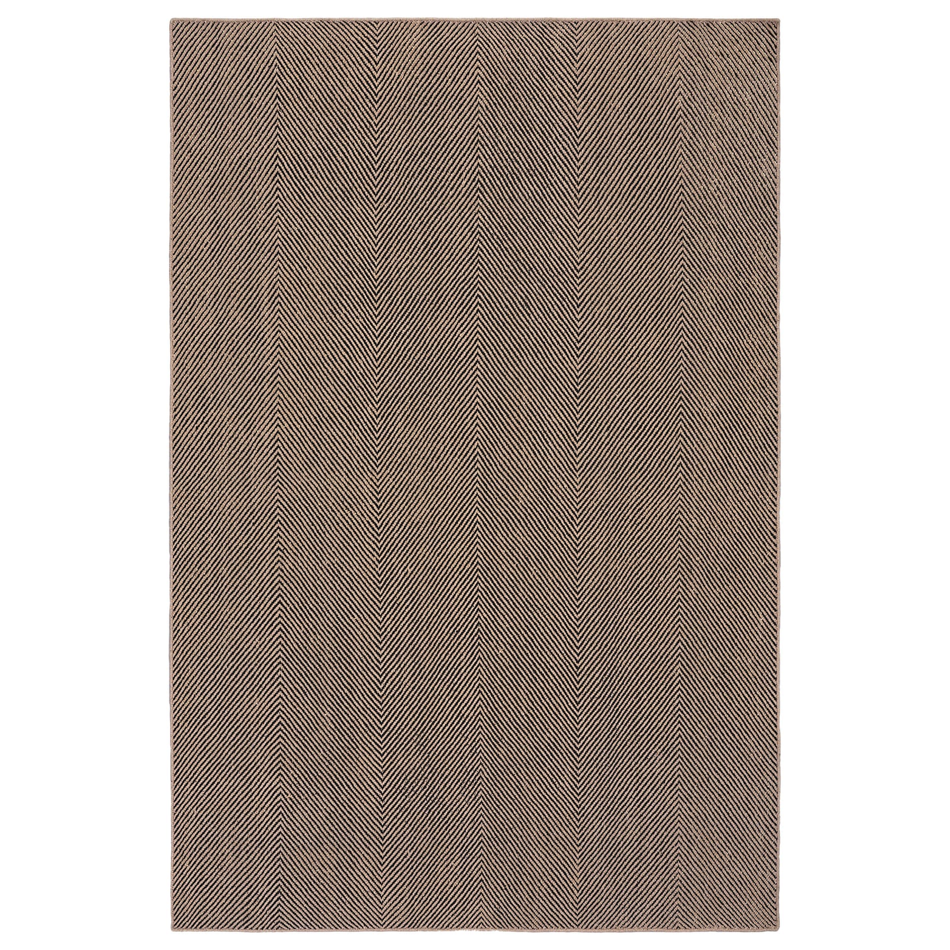 Nordic Knots - Jute Herringbone - Natural/Black 170x240 - Mønstrede tepper - Svart - Jute