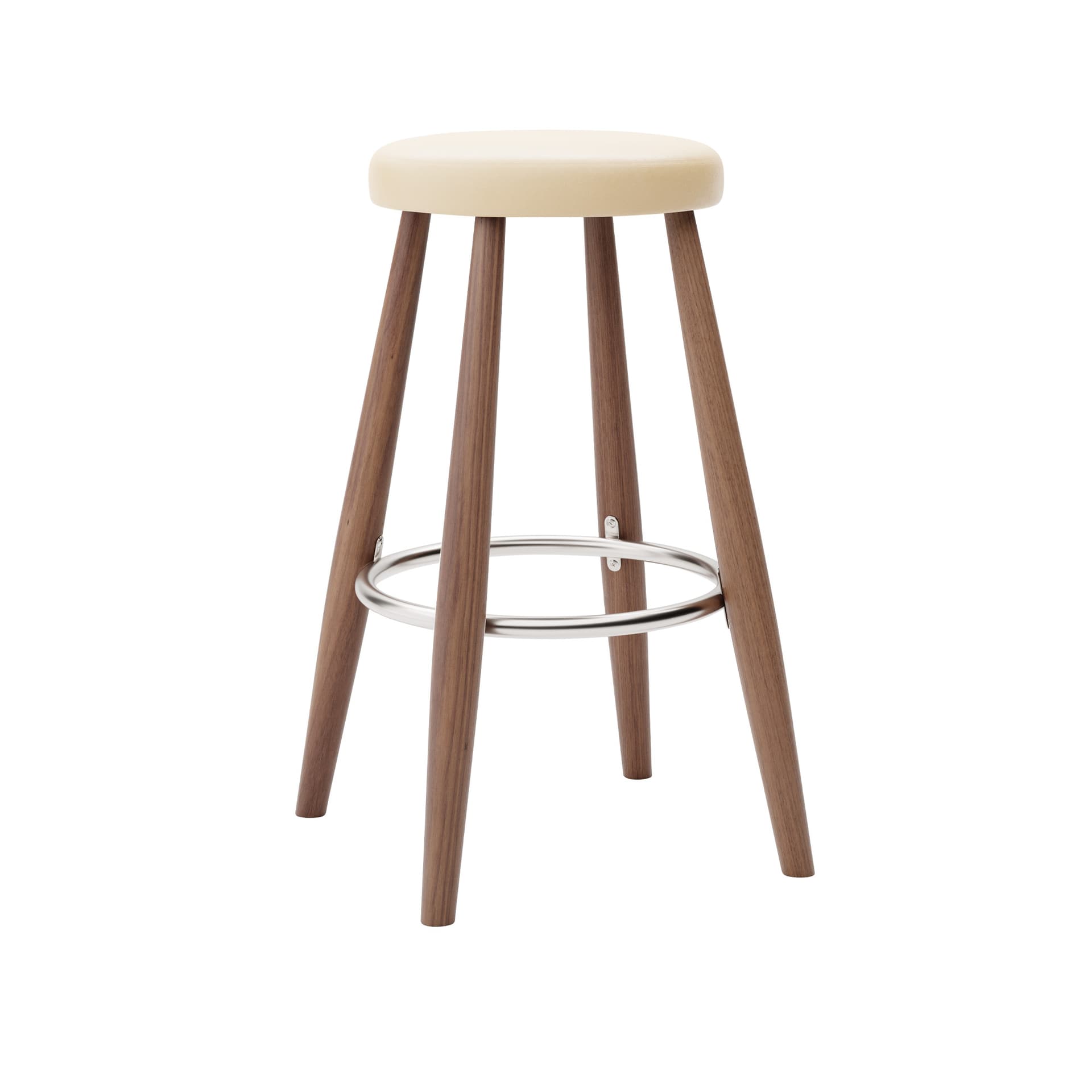 Carl Hansen - CH58 Low Stool, Oljad Valnöt, Lädergrupp C Sif - 90 - Barstoler & barkrakker - Hans J. Wegner - Tre farget - Lær/Metall/Tre