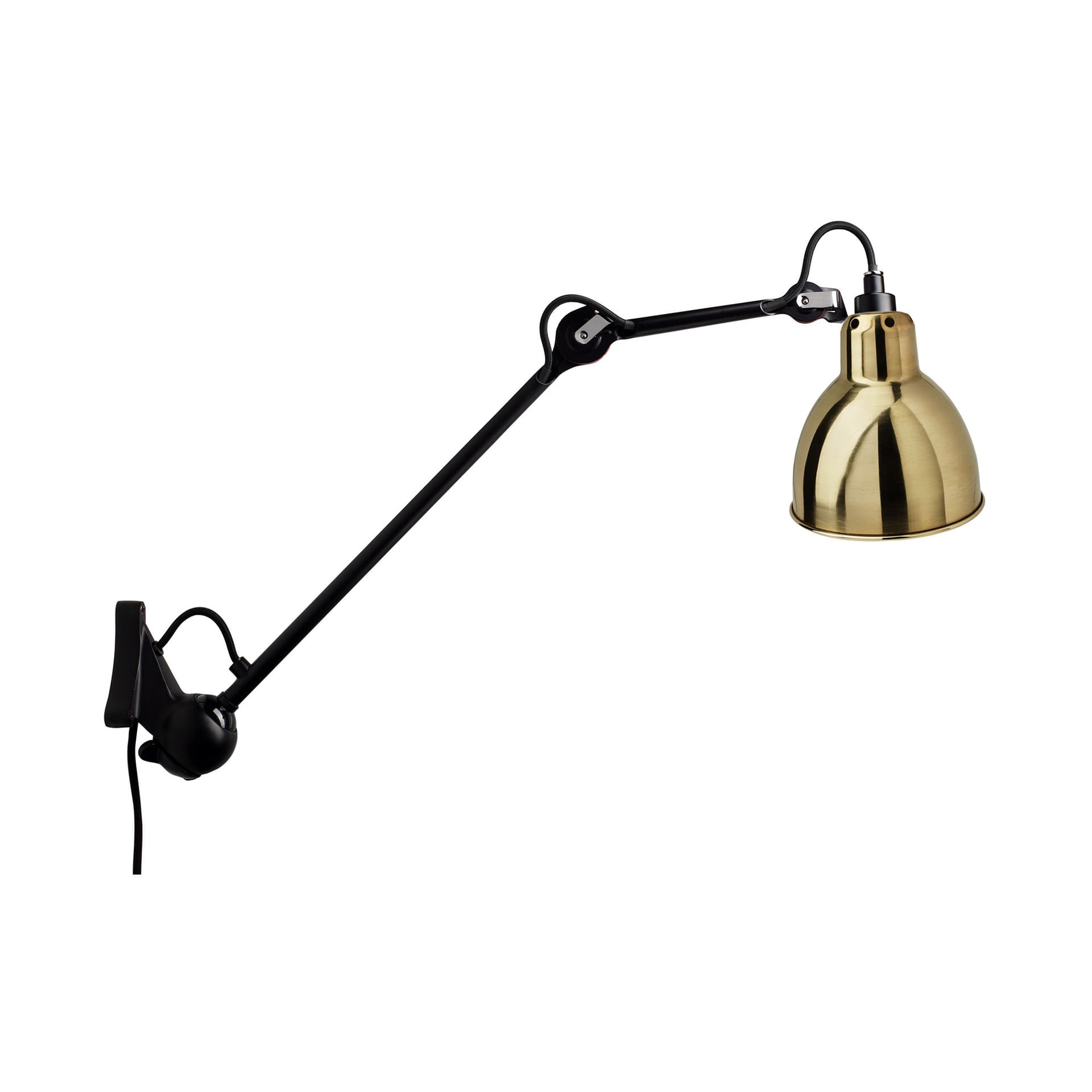DCWéditions - Lampe Gras No222 Round - Svart/Mässing - Vegglamper - Bernard-Albin Gras - Gull - Metall