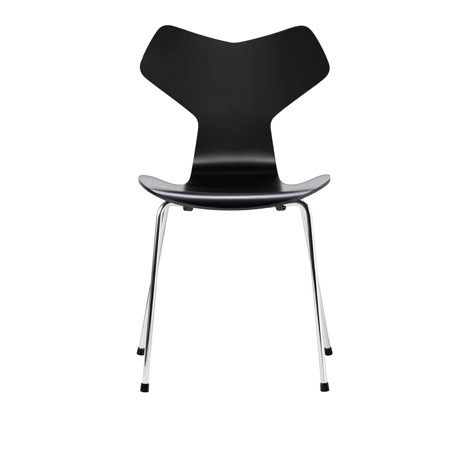 Fritz Hansen - 3130 Grand Prix, Lackad, Svart, Underrede Förkromat Stål - Spisestoler - Arne Jacobsen - Svart