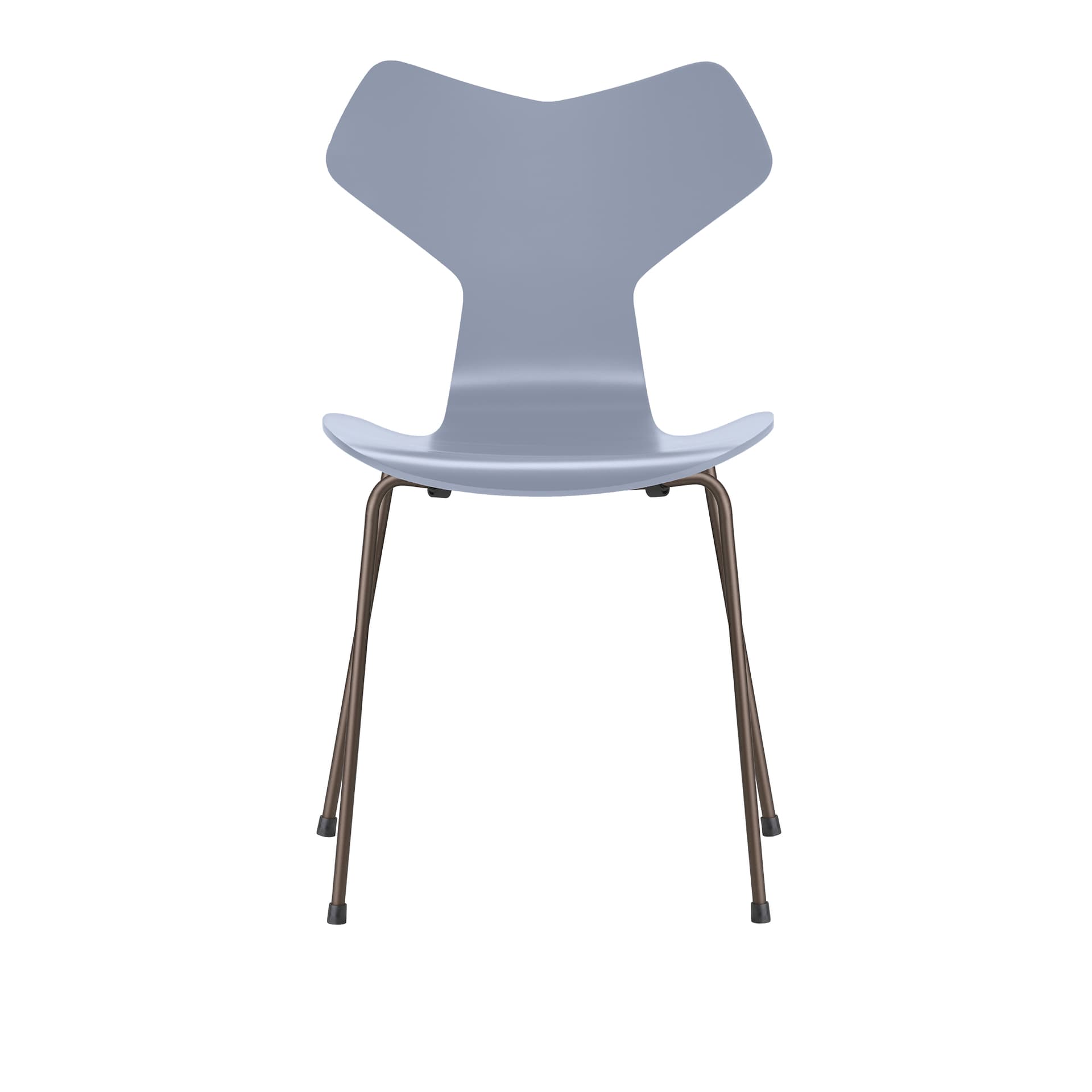 Fritz Hansen - 3130 Grand Prix, Lackad, Lavender Blue, Underrede Brown Bronze - Spisestoler - Arne Jacobsen - Blå - Metall/Tre