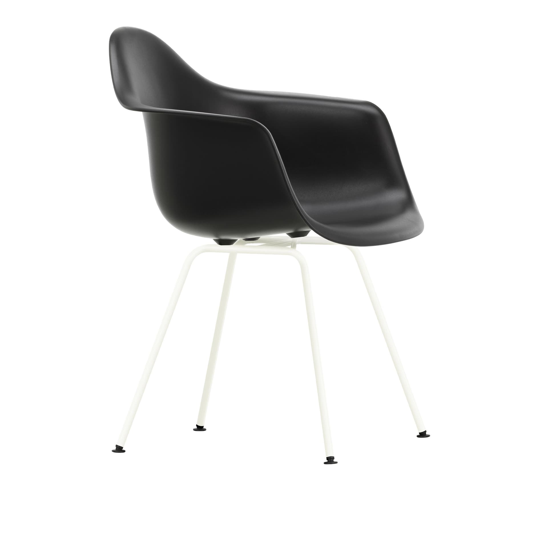 Vitra - Eames Plastic Armchair DAX - 12 Deep Black - White Base - Spisestoler - Charles & Ray Eames - Svart - Metall/Plast