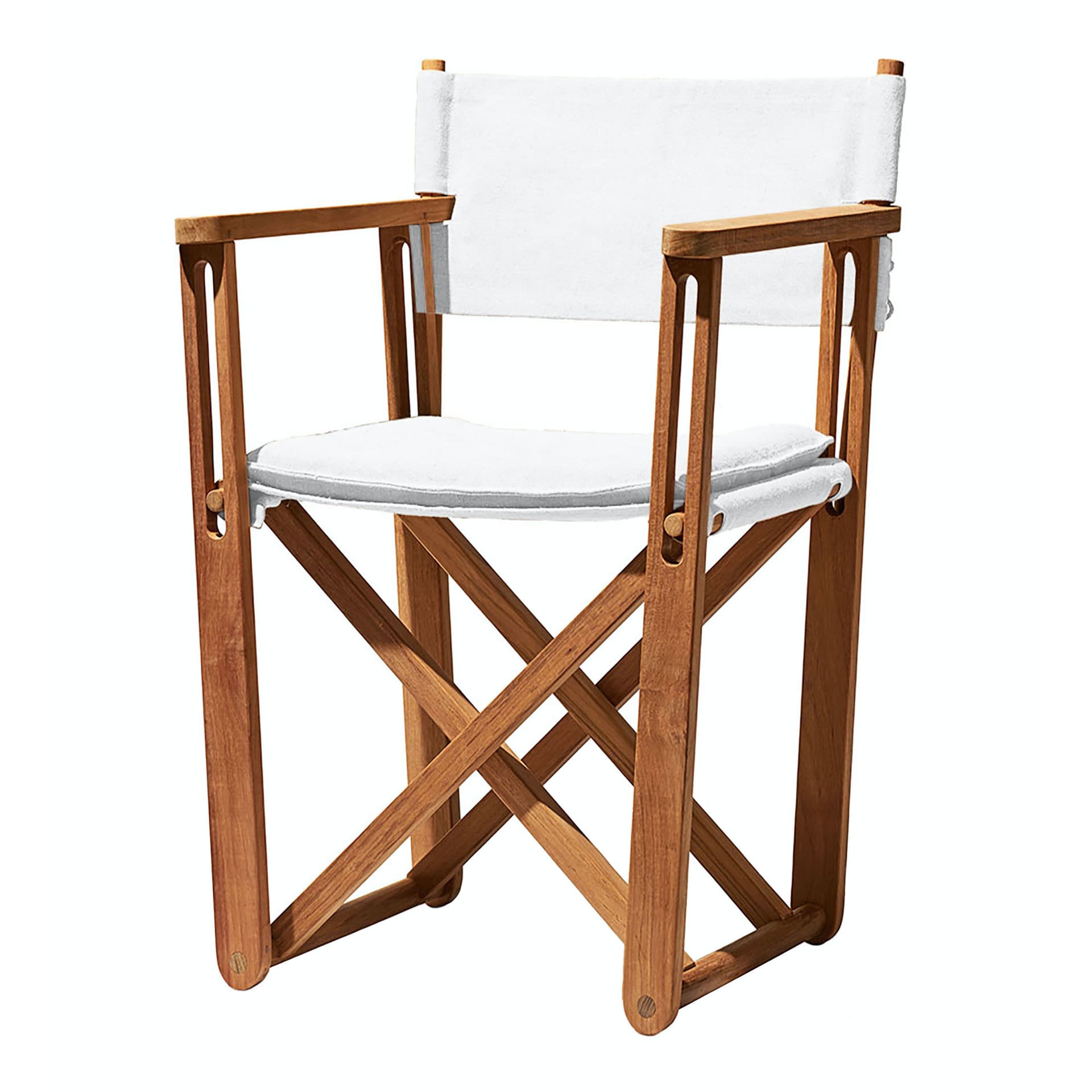 Skargaarden - Kryss Dining Chair Vit Sunbrella - Utendørs spisebordstoler - Björn Hultén - Hvit - Tre/Tekstilmateriale