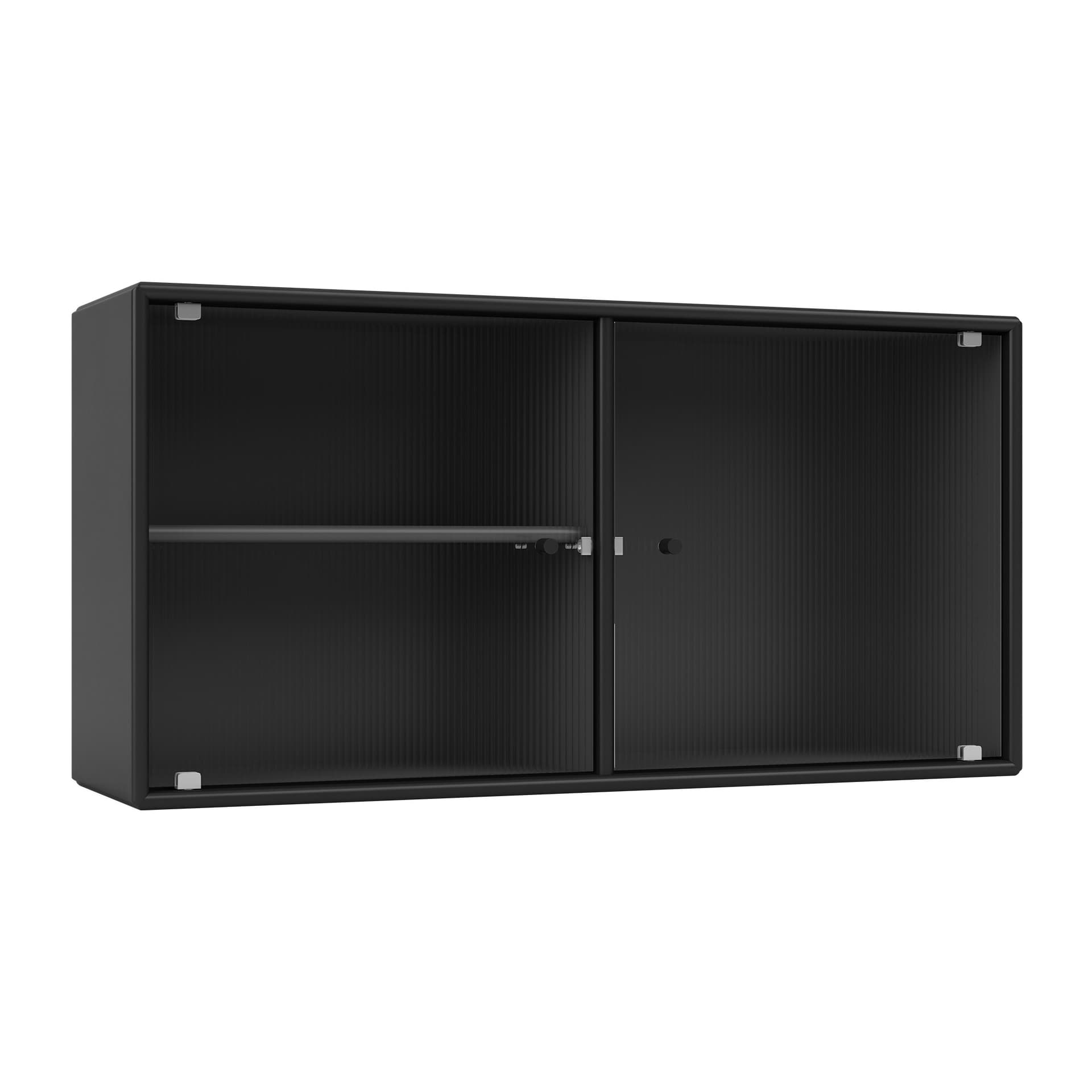 Montana - Ripple I Vitrine Cabinet 05-Black 04 Suspension Rails - Vitrineskap - Peter J. Lassen - Svart - Glass/Tre