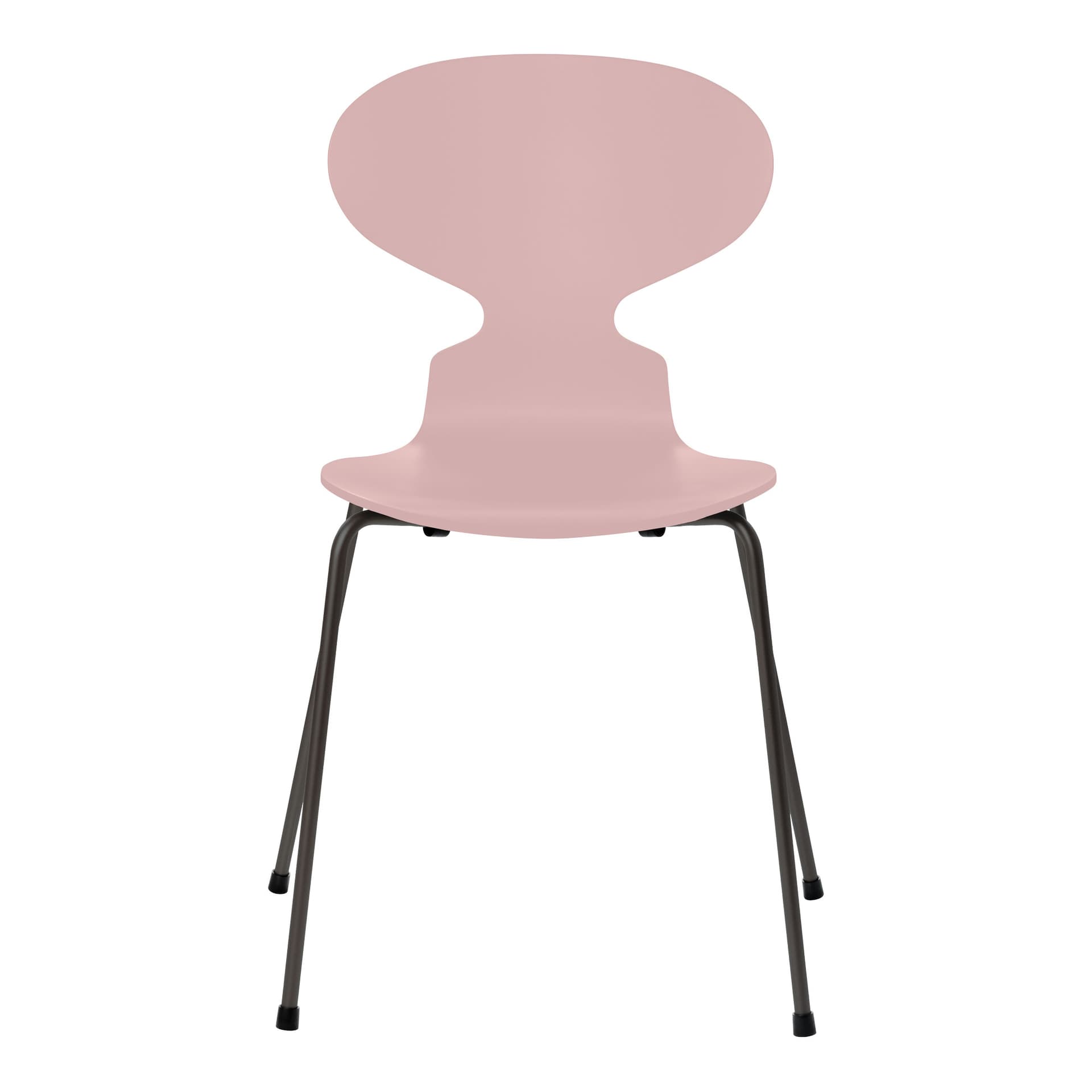 Fritz Hansen - Ant 3101 lakkert bøketrefinér stålstativ varm grafitt pale rose - Spisestoler - Arne Jacobsen - Rosa - Metall/Tre