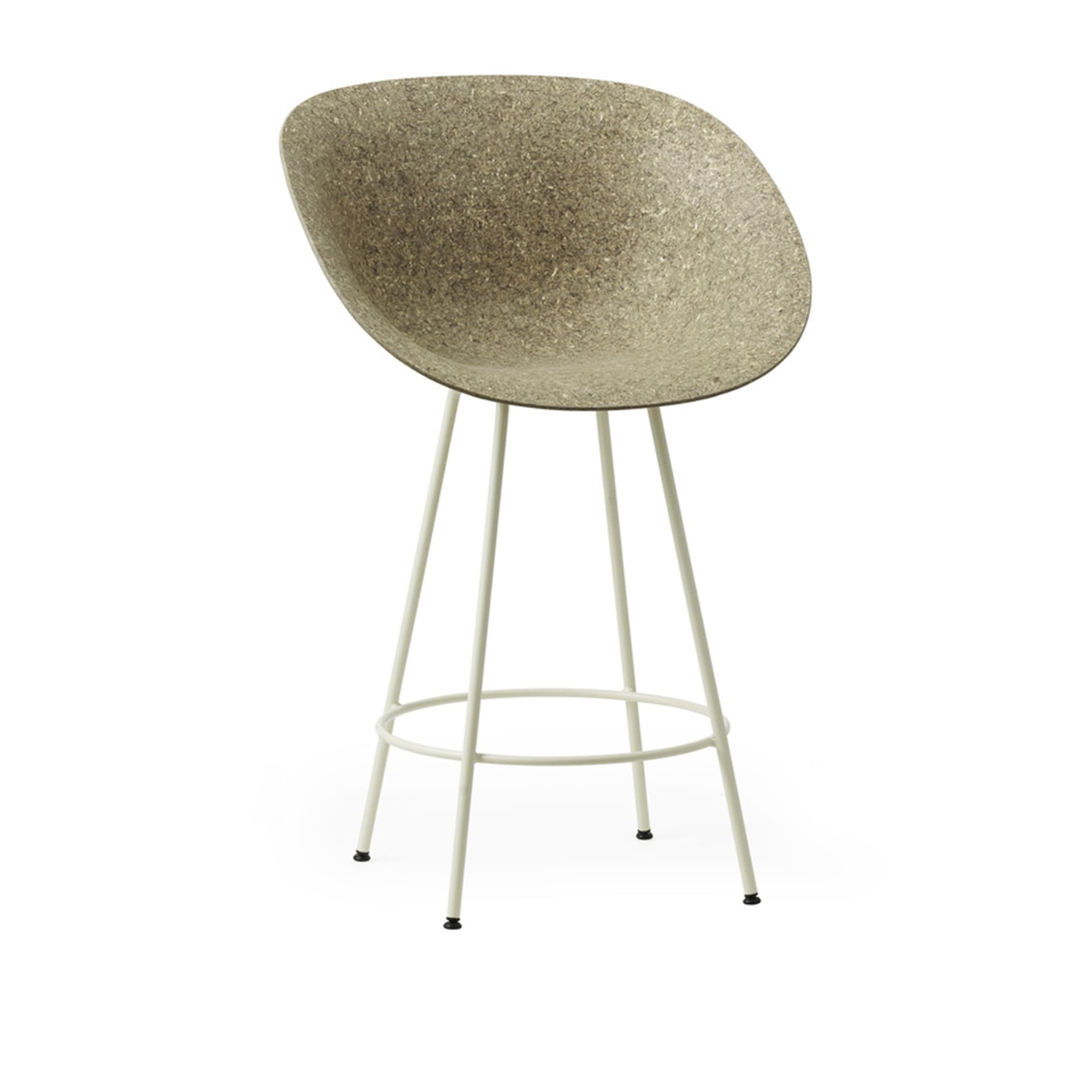 Normann Copenhagen - Mat Bar Armchair 65 cm Cream Steel Seaweed - Barstoler & barkrakker - Foersom & Hiort-Lorenzen - Beige - Naturlig materiale/Metall