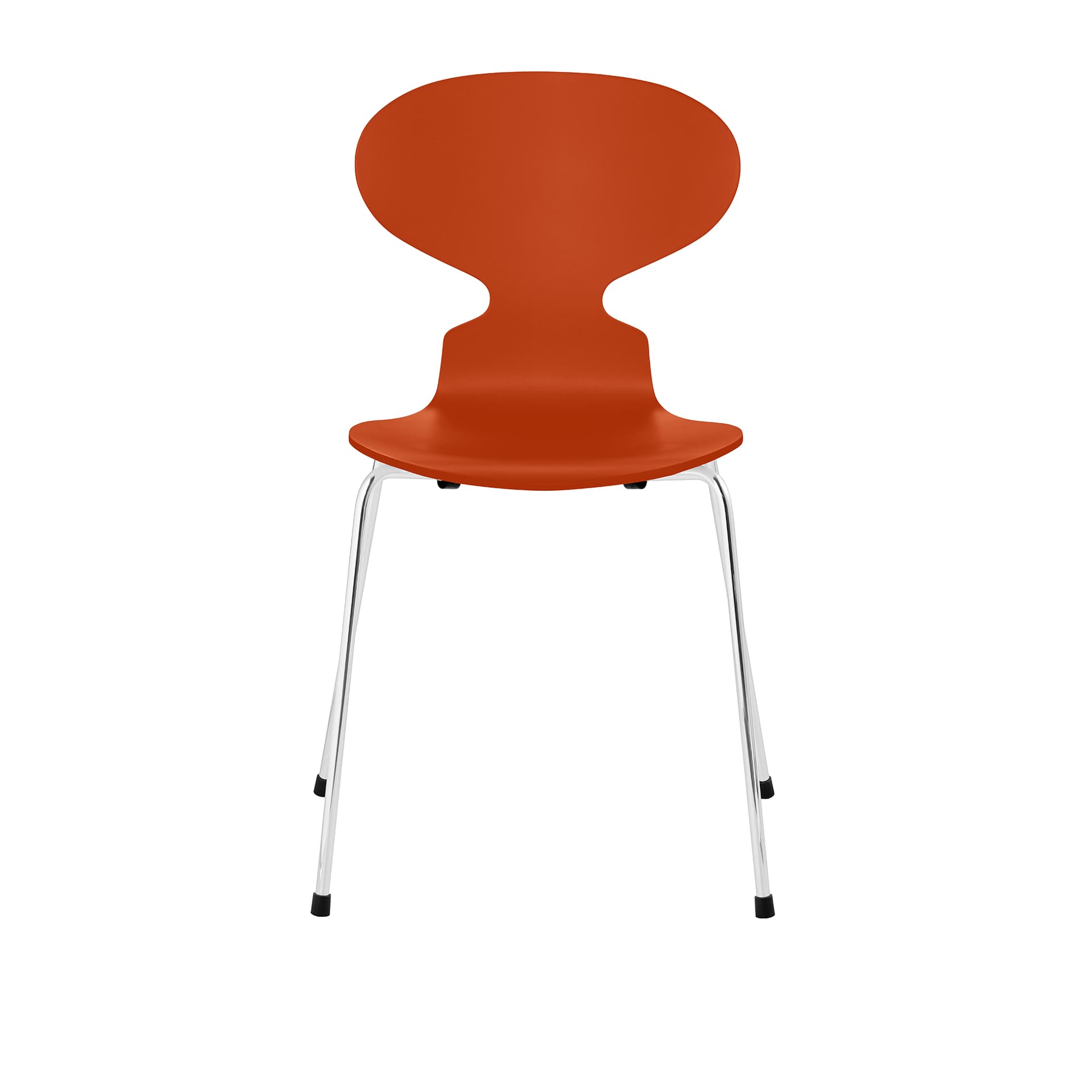 Fritz Hansen - Ant 3101 lakkert bøketrefinér stålstativ krom paradise orange - Spisestoler - Arne Jacobsen - Oransje - Metall/Tre