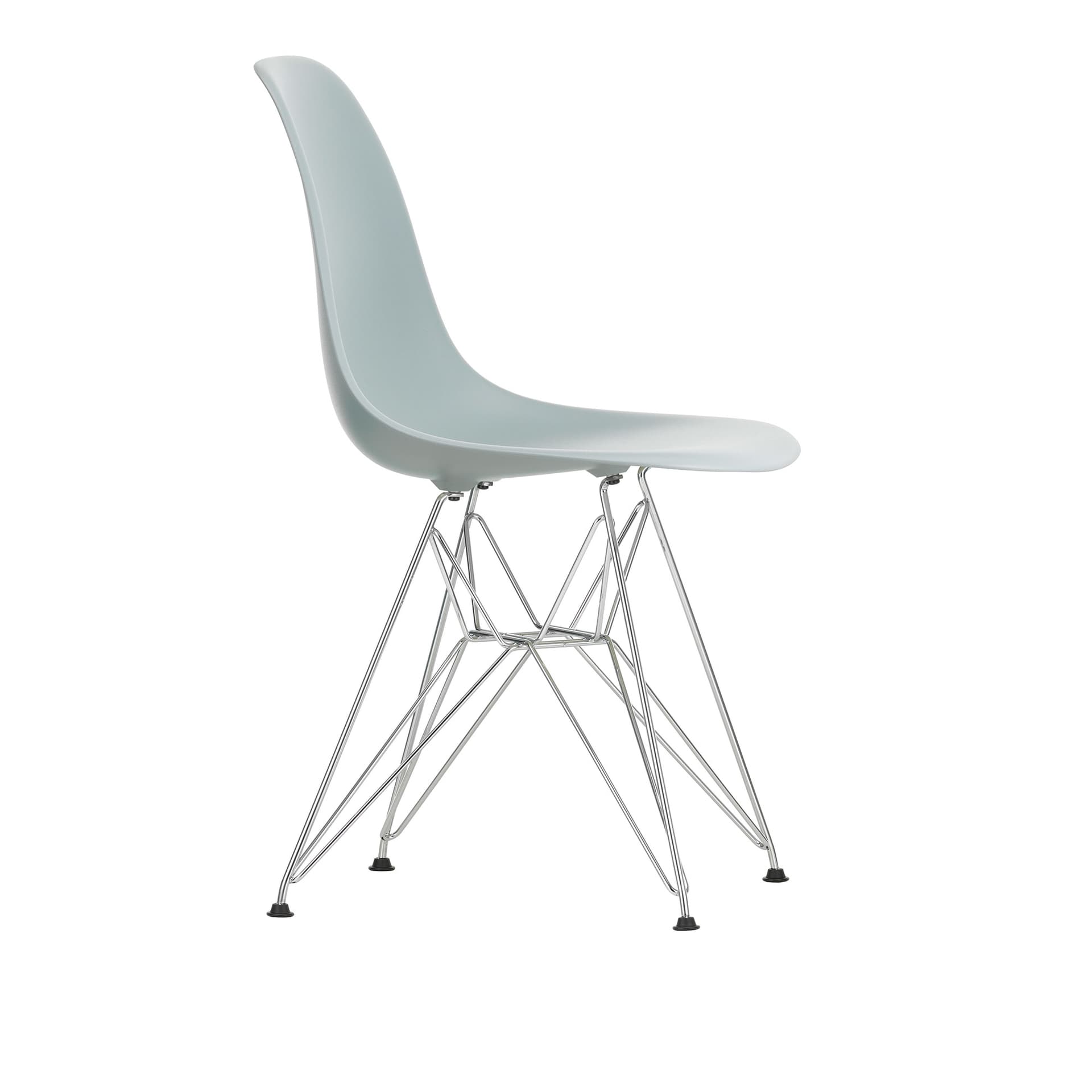 Vitra - Eames Plastic Chair DSR - 24 Light Grey /Chrome Base - Spisestoler - Charles & Ray Eames - Grå - Metall/Plast