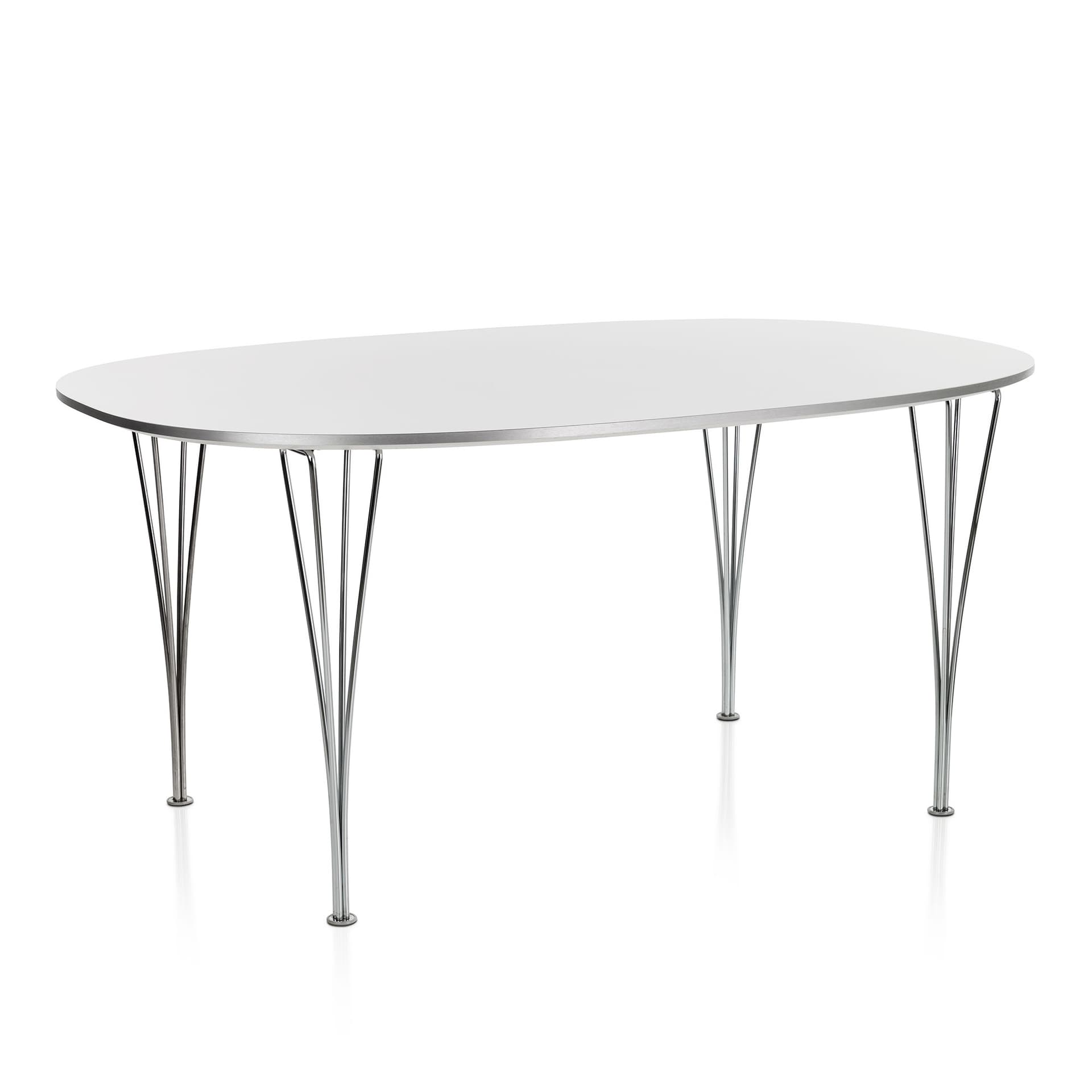 Fritz Hansen - B617 Superellips, 130x300 cm, Laminat, Svart, Svart pulverlack - Spisebord - Arne Jacobsen,Bruno Mathsson,Piet Hein - Svart - Metall/Tre