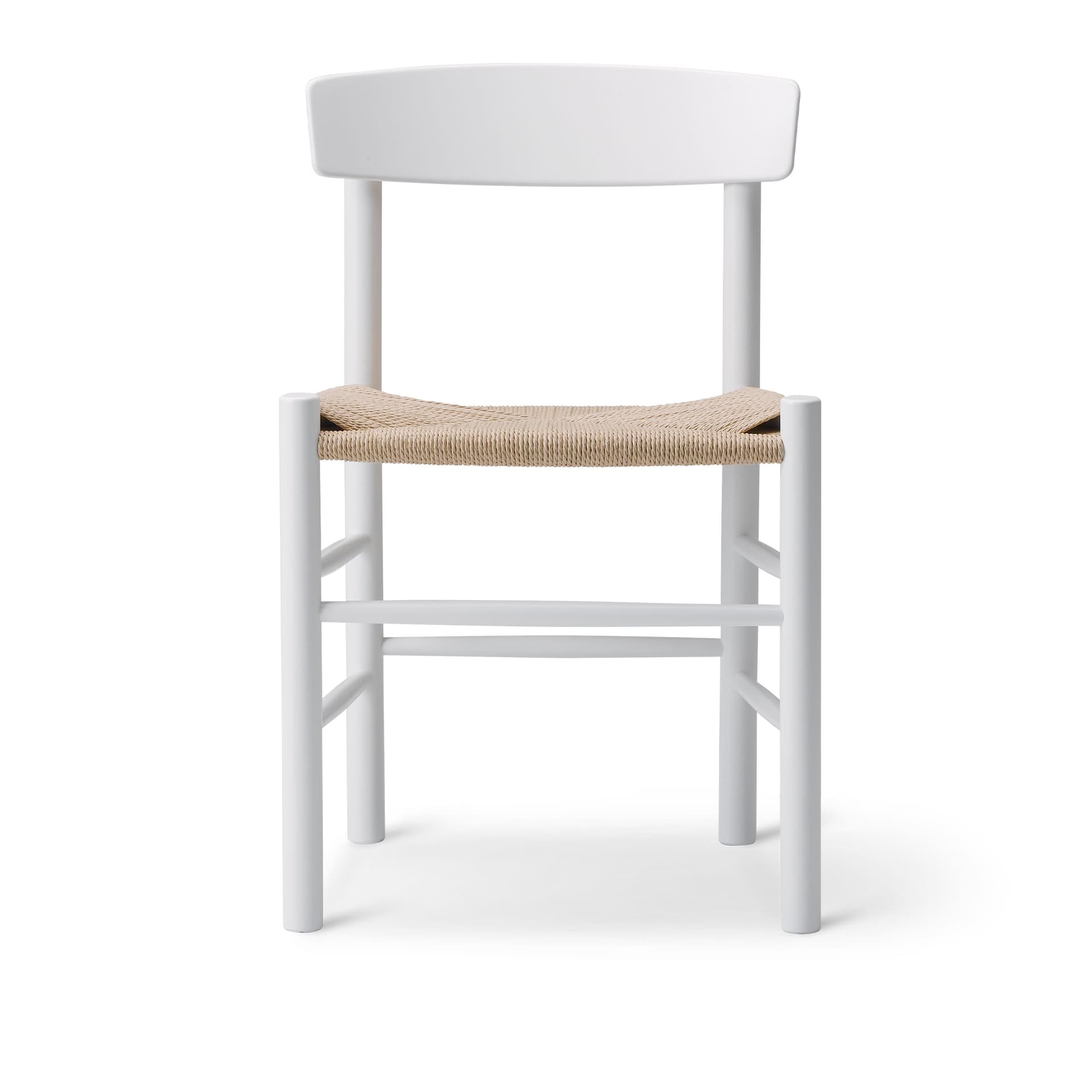 Fredericia Furniture - Mogensen J39 Chair, Vitlackerad Bok, Natur Sits - Spisestoler - Børge Mogensen - Hvit