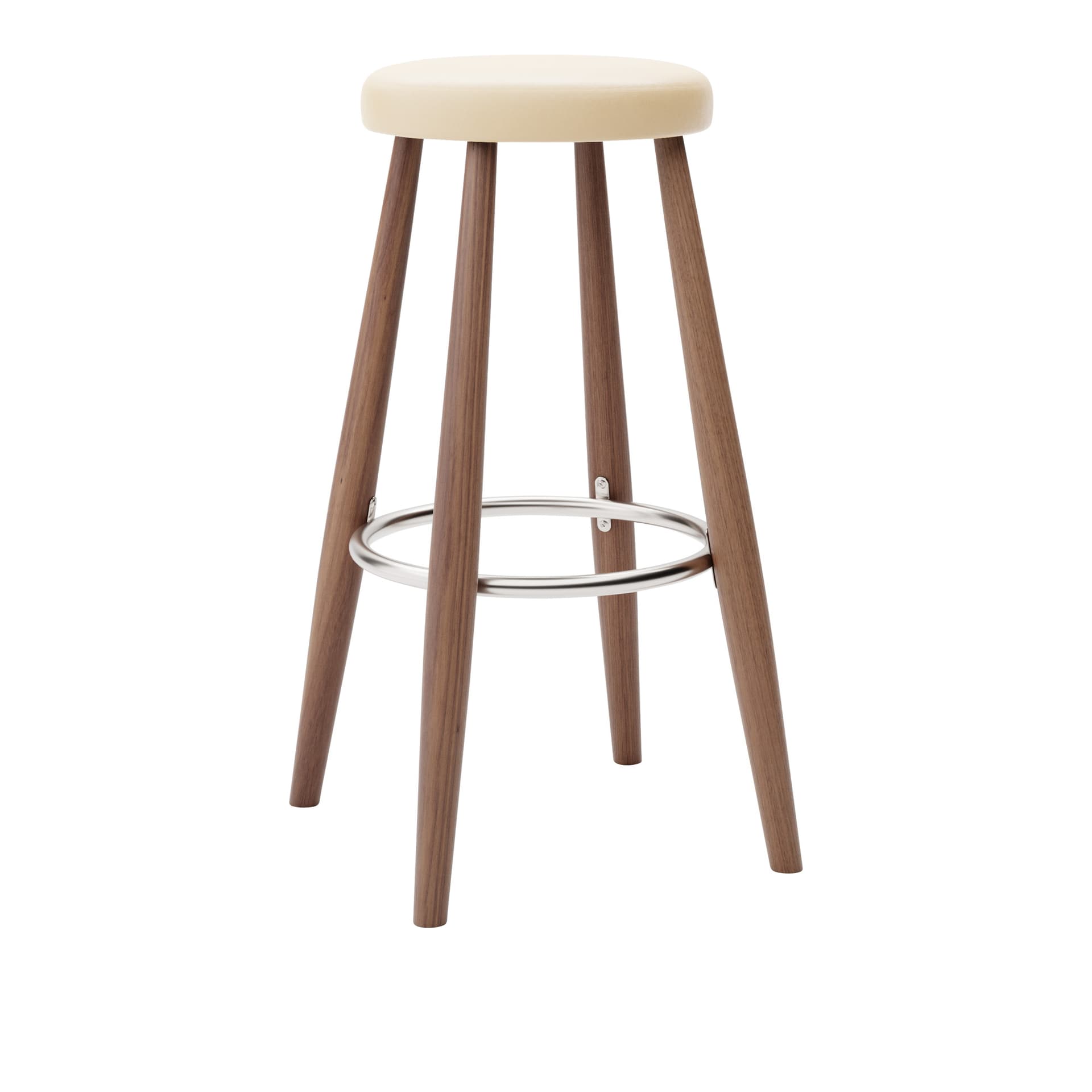 Carl Hansen - CH56 High Stool, Oljad Valnöt, Lädergrupp C Sif - 90 - Barstoler & barkrakker - Hans J. Wegner - Tre farget - Lær/Metall/Tre