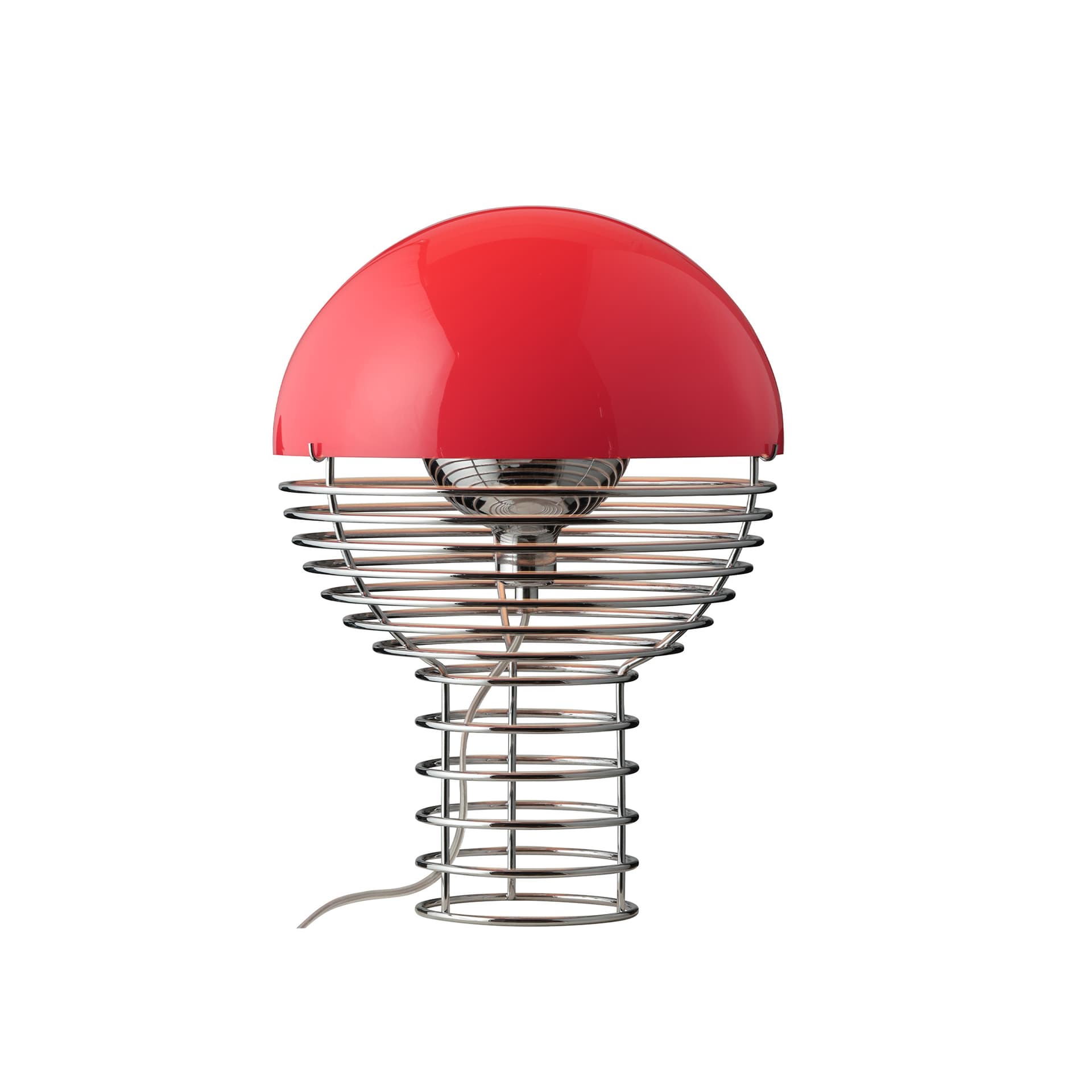Verpan - Wire bordlampe Ø30 krom/rød