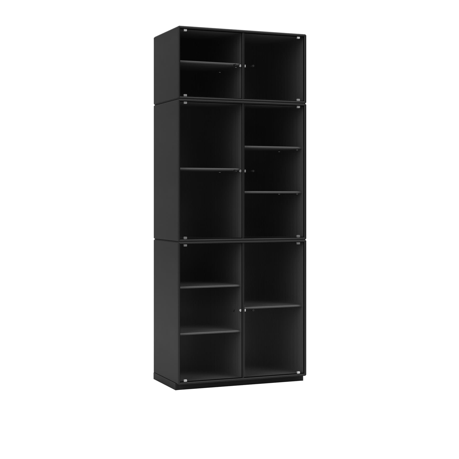 Montana - Ripple Iv – Vitrine Cabinet 05-Black 06 Plinth 3 cm - Vitrineskap - Peter J. Lassen - Svart - Tre