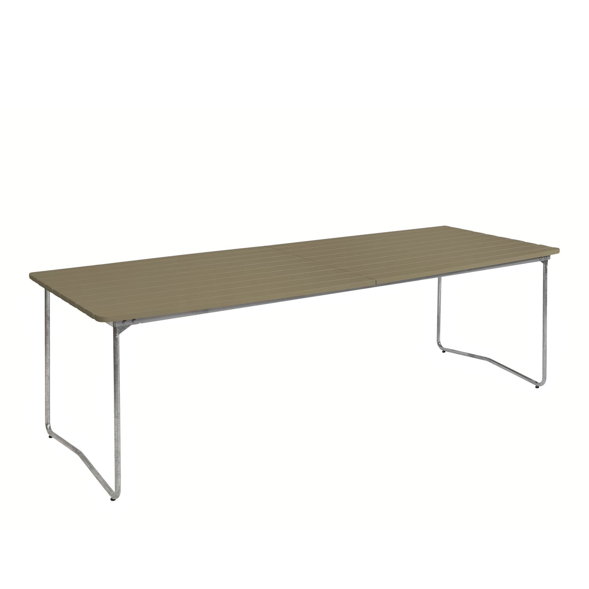 Grythyttan Stålmöbler - Bord B31 230cm varmforsinket stativ lysegrønn eik - Utendørs spisebord - Grønn