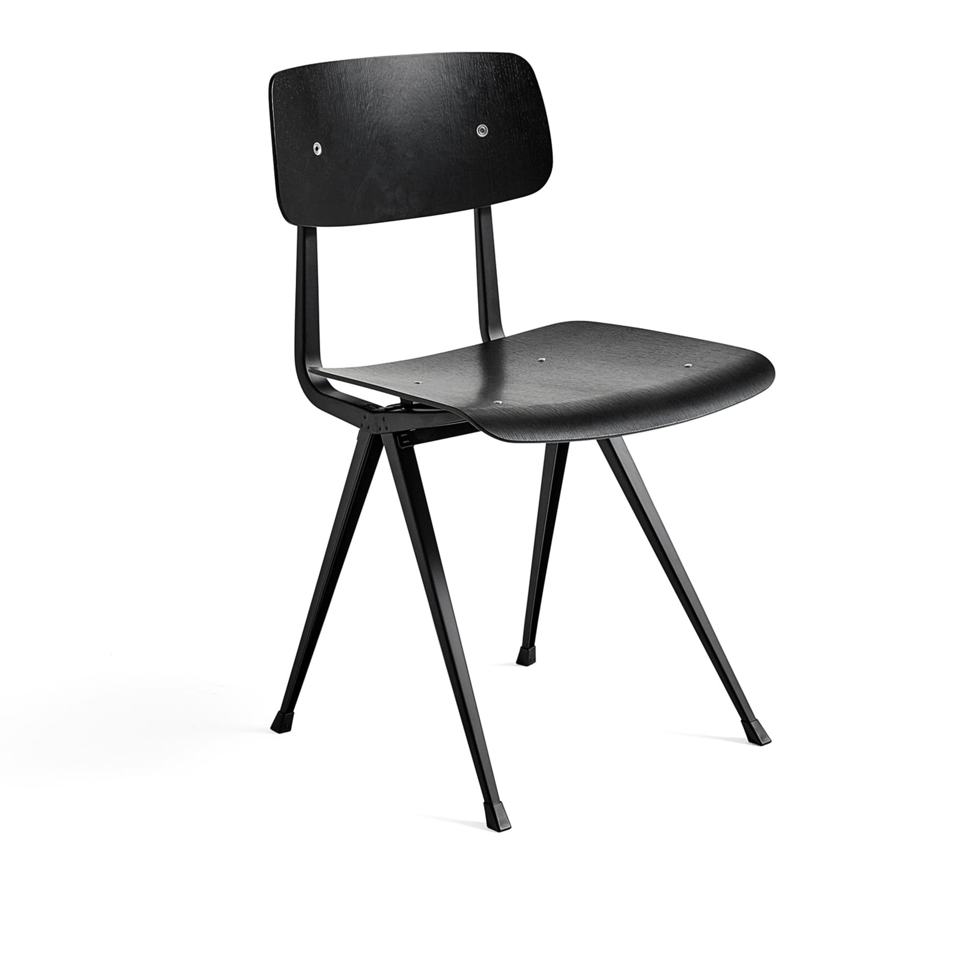 HAY - Result Chair Black / Black Water Based Lacq Oak - Spisestoler - Friso Kramer,Wim Rietveld - Svart - Metall/Tre