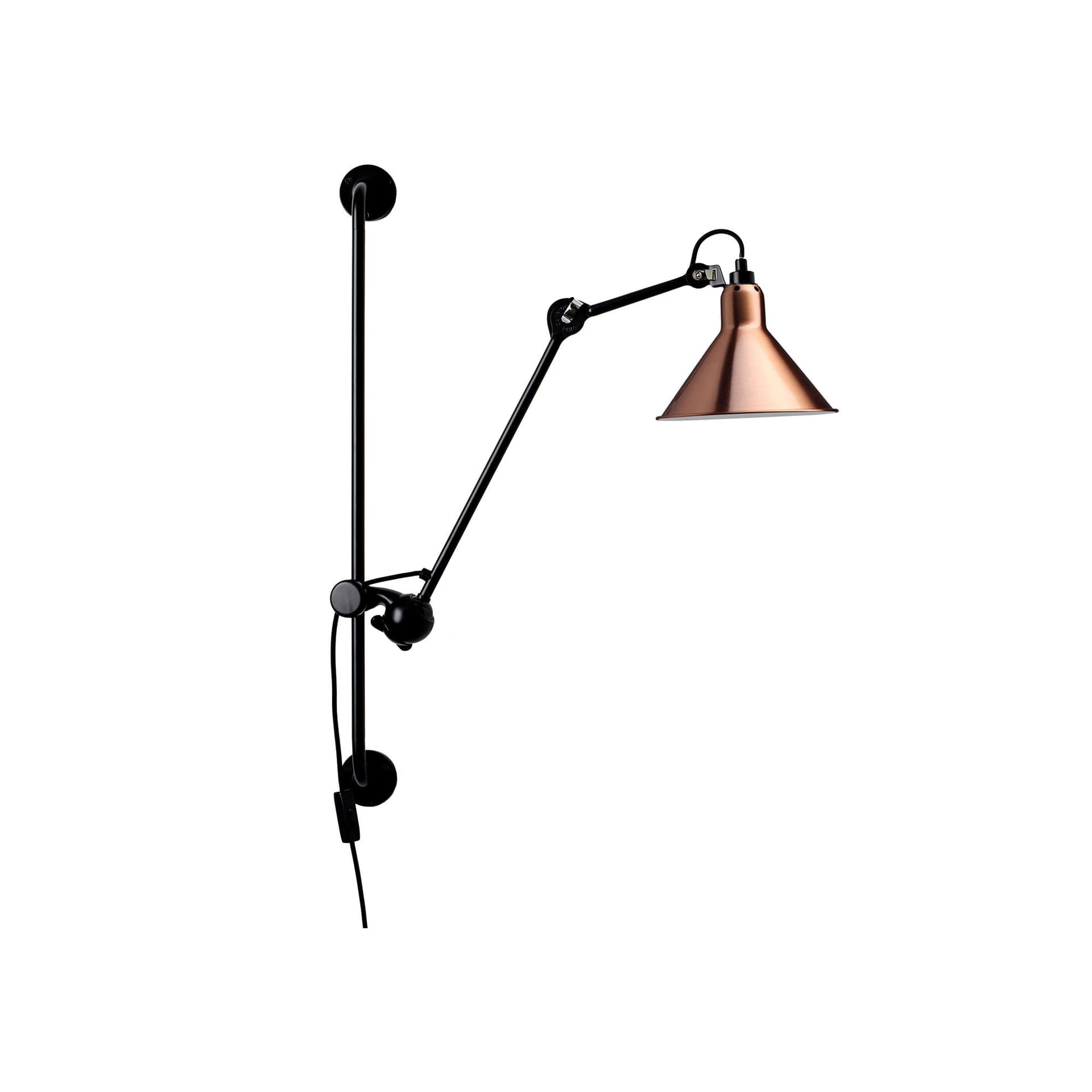 DCWéditions - Lampe Gras No210 - Conic, Koppar med vit insida - Vegglamper - Bernard-Albin Gras - Kobber - Metall