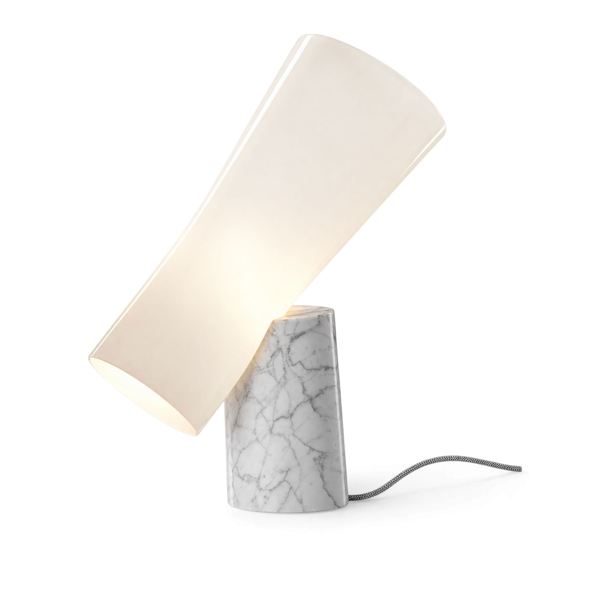 Foscarini - Nile bordlampe Carrara-marmor - Bordlamper - Rodolfo Dordoni - Hvit - Naturlig materiale