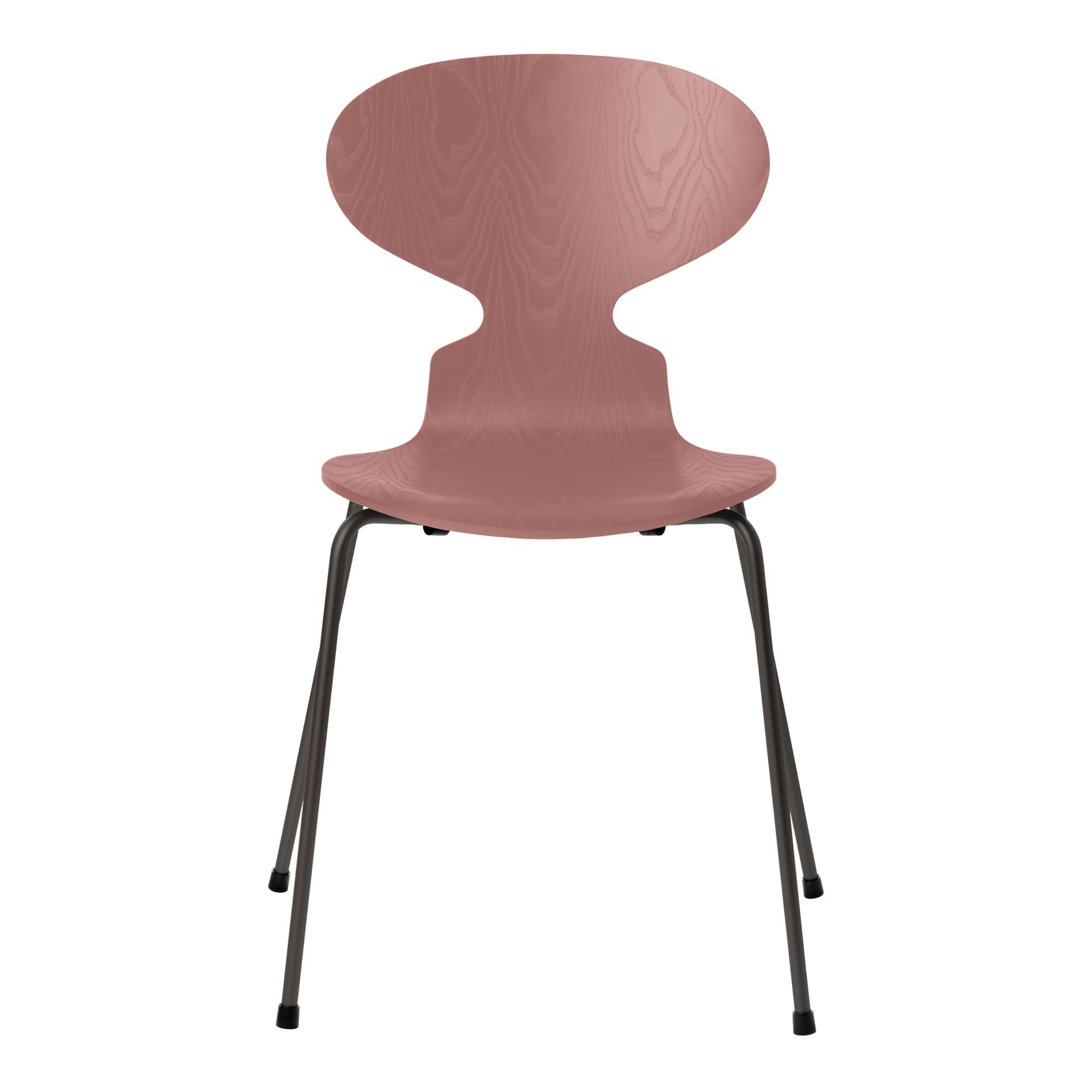 Fritz Hansen - Ant 3101 farget asketrefinér stålstativ varm grafitt wild rose - Spisestoler - Arne Jacobsen - Rosa - Metall/Tre