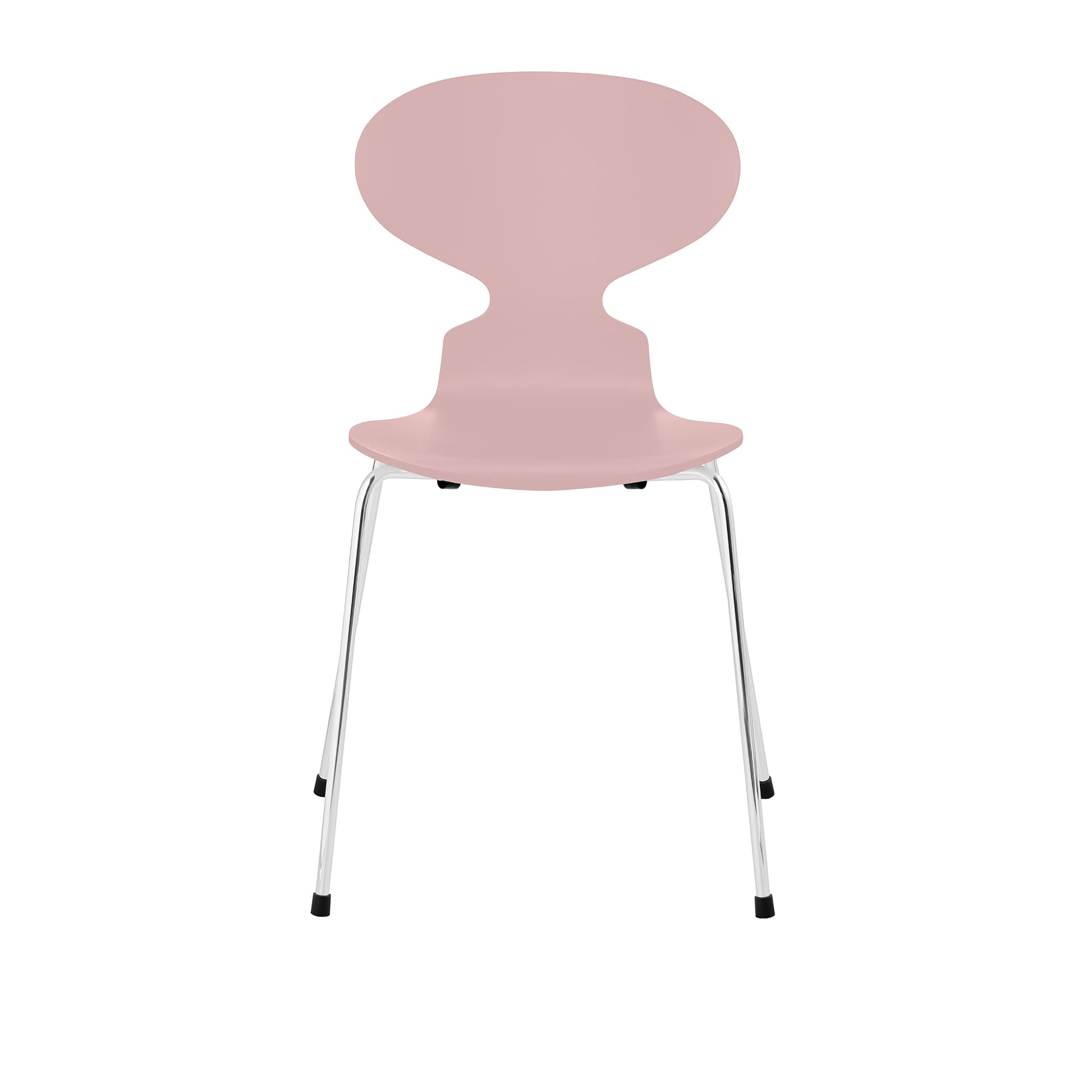 Fritz Hansen - Ant 3101 lakkert bøketrefinér stålstativ krom pale rose - Spisestoler - Arne Jacobsen - Rosa - Metall/Tre