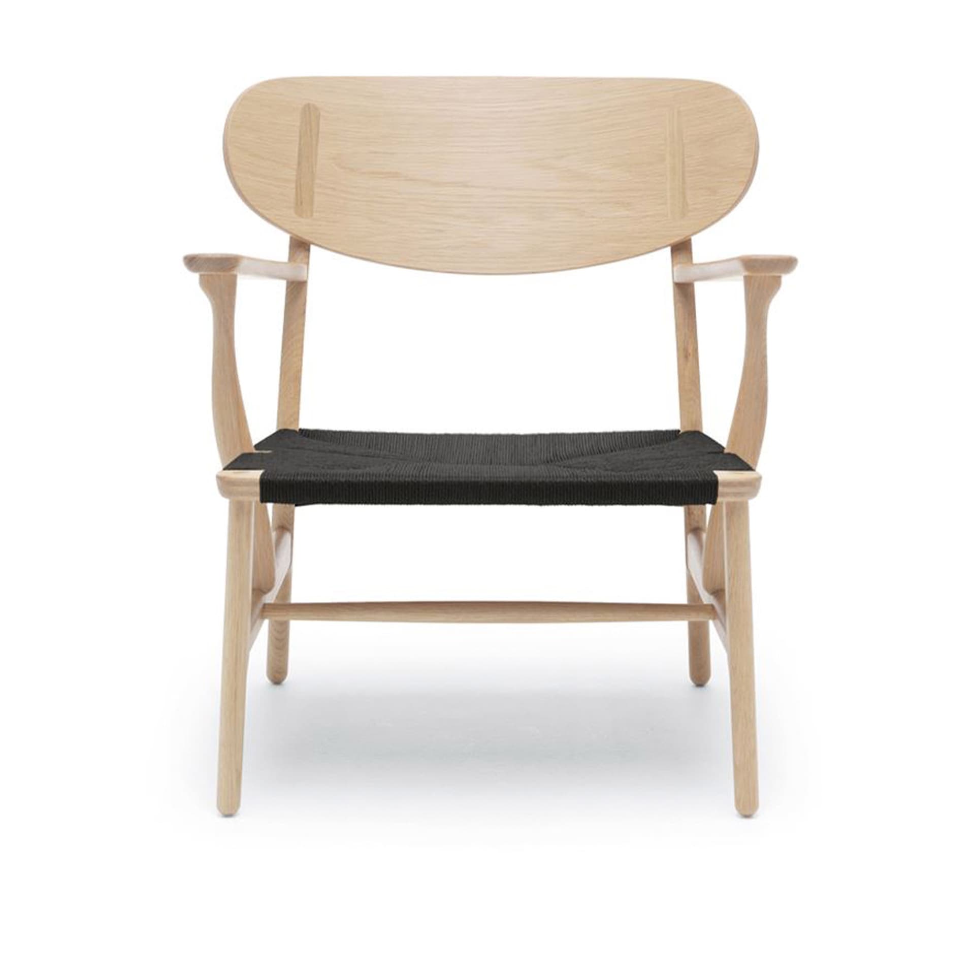 Carl Hansen - CH22, White Oiled Oak, Chord Black - Lenestoler - Hans J. Wegner - Beige - Naturlig materiale/Tre